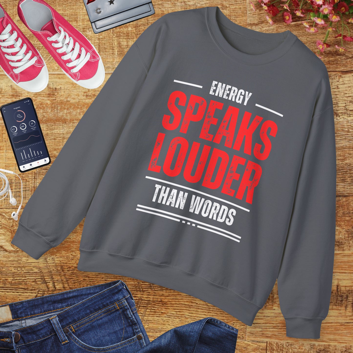 🔮Energy Speaks Louder - Vibrational Wisdom Crewneck Sweatshirt
