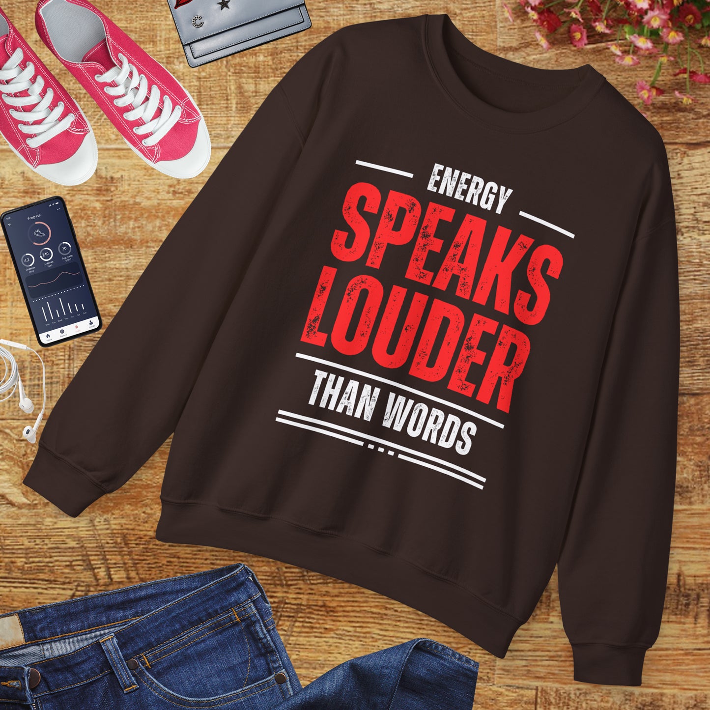 🔮Energy Speaks Louder - Vibrational Wisdom Crewneck Sweatshirt