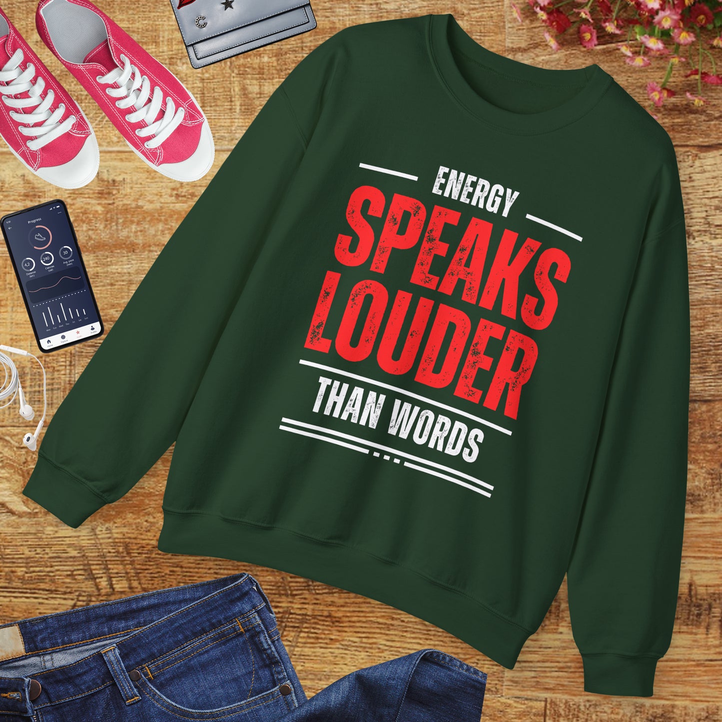 🔮Energy Speaks Louder - Vibrational Wisdom Crewneck Sweatshirt
