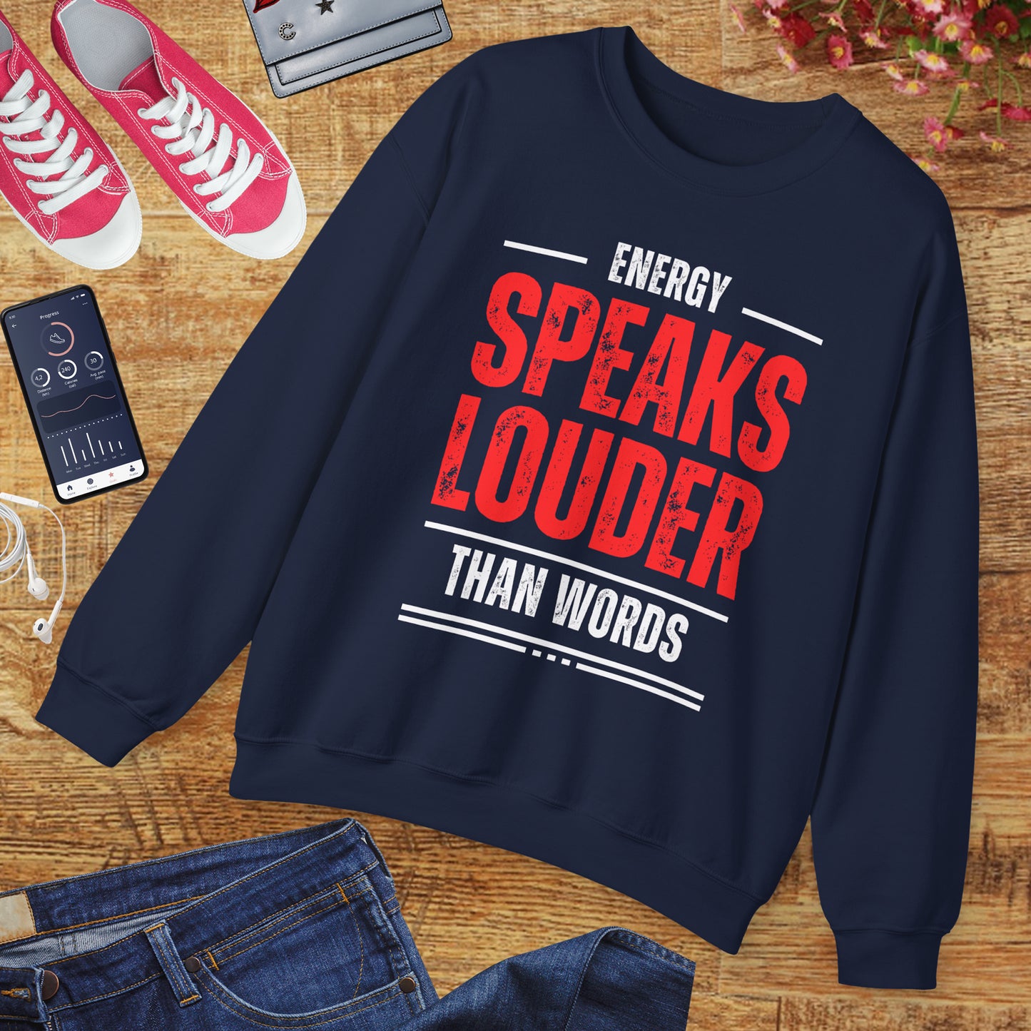 🔮Energy Speaks Louder - Vibrational Wisdom Crewneck Sweatshirt