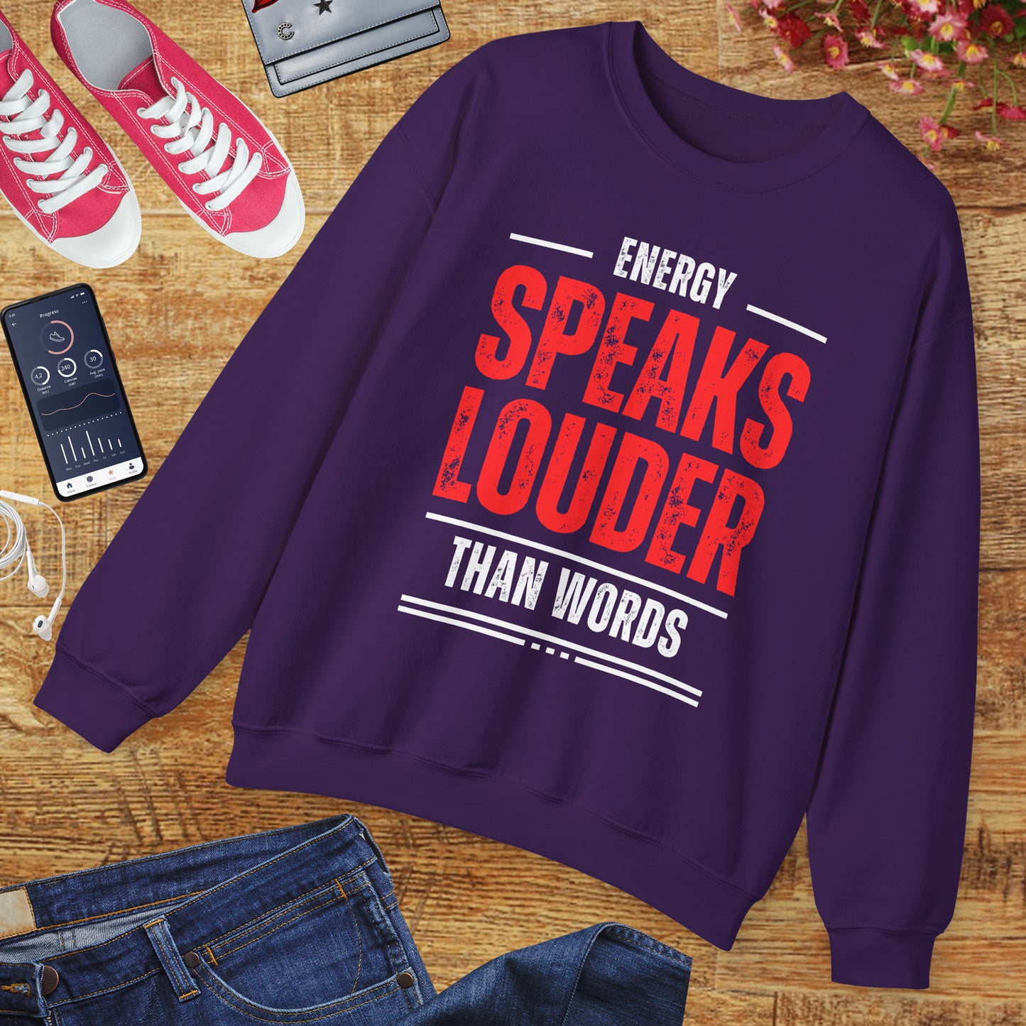🔮Energy Speaks Louder - Vibrational Wisdom Crewneck Sweatshirt
