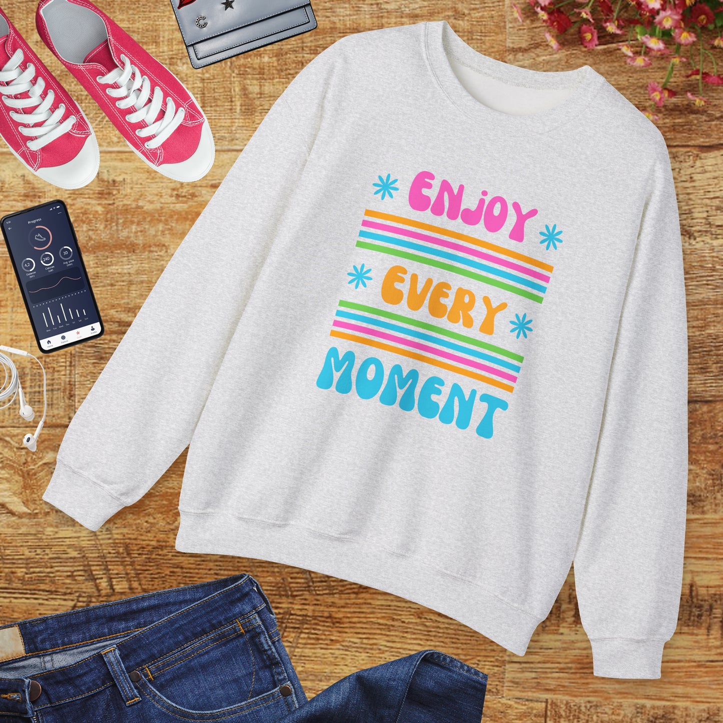 🌞Joy in Color - Every Moment is a Miracle Crewneck Sweatshirt