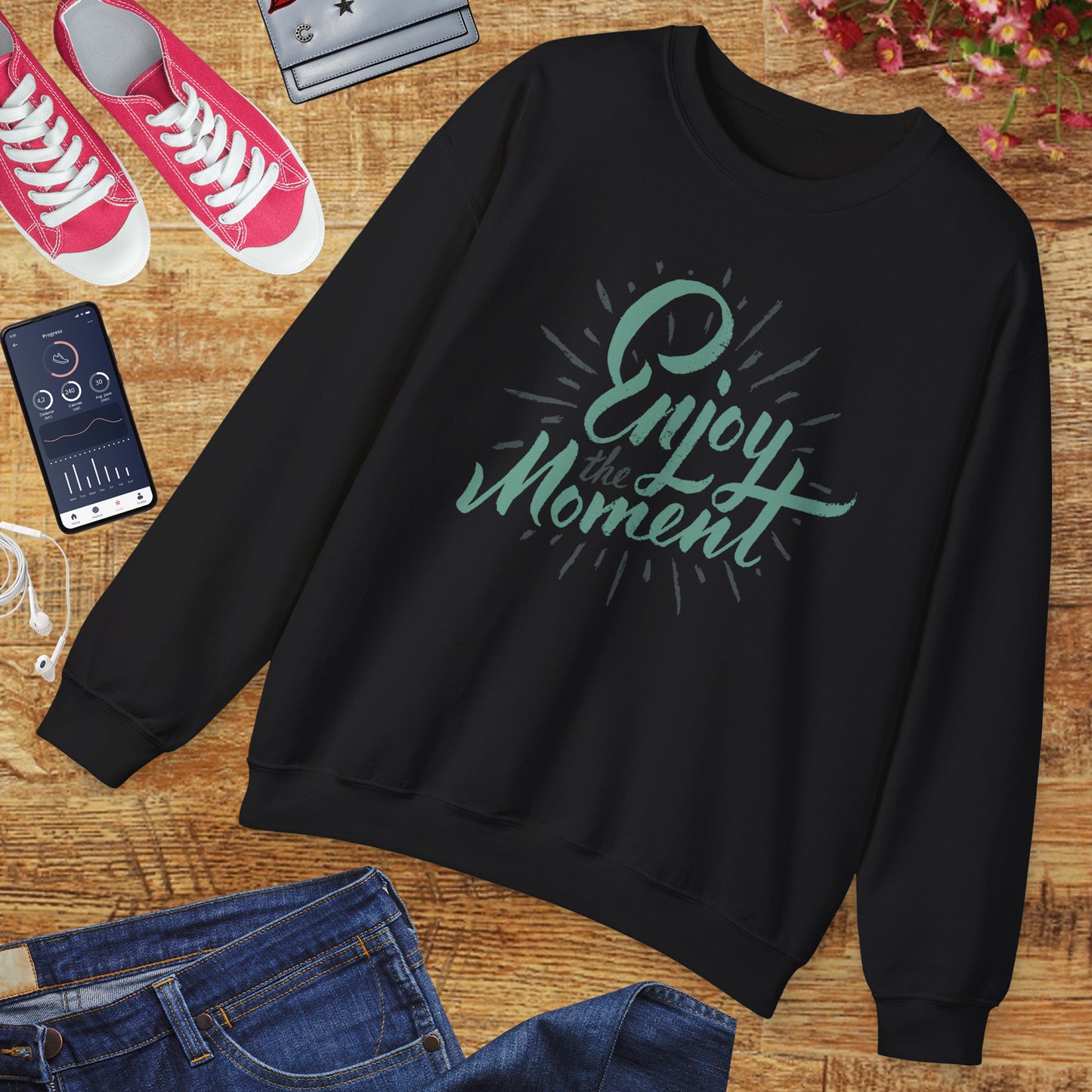 🌼Present & Peaceful - "Enjoy the Moment" Crewneck Sweatshirt