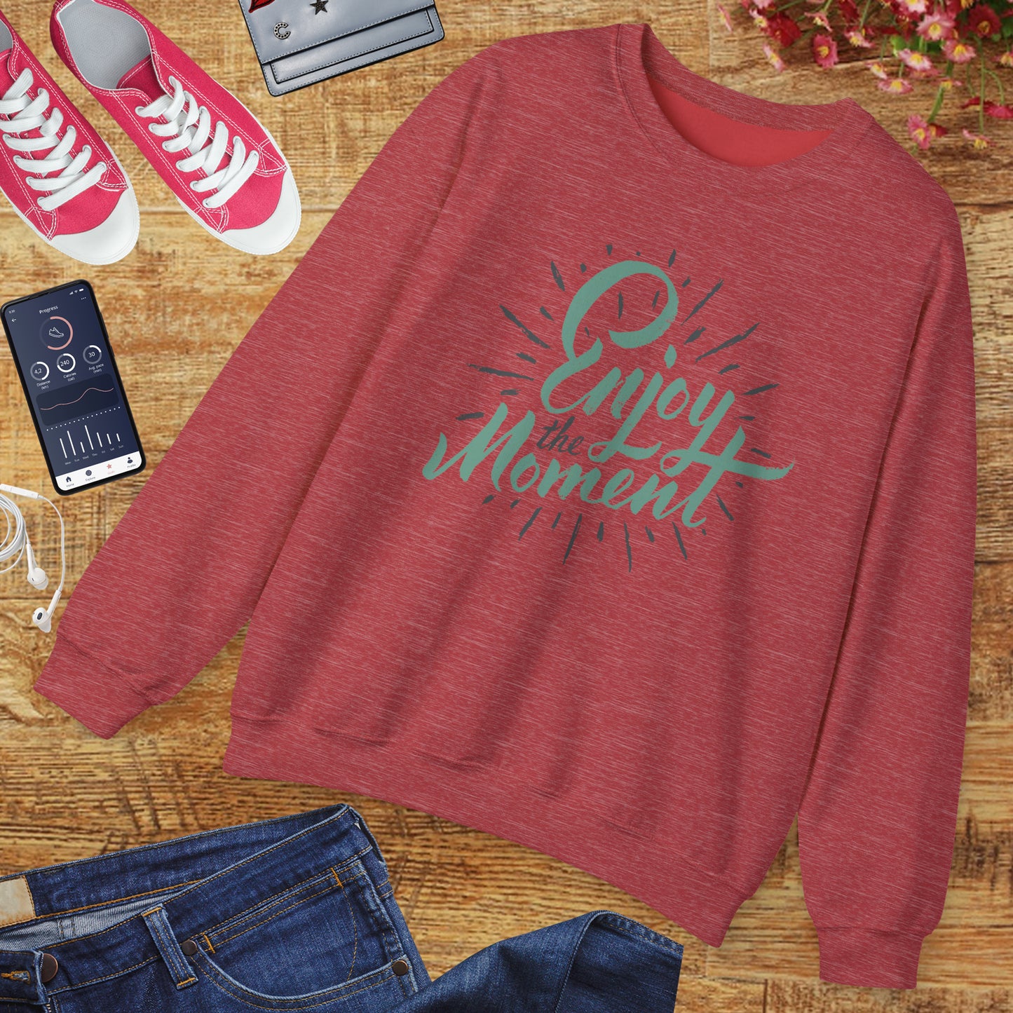 🌼Present & Peaceful - "Enjoy the Moment" Crewneck Sweatshirt