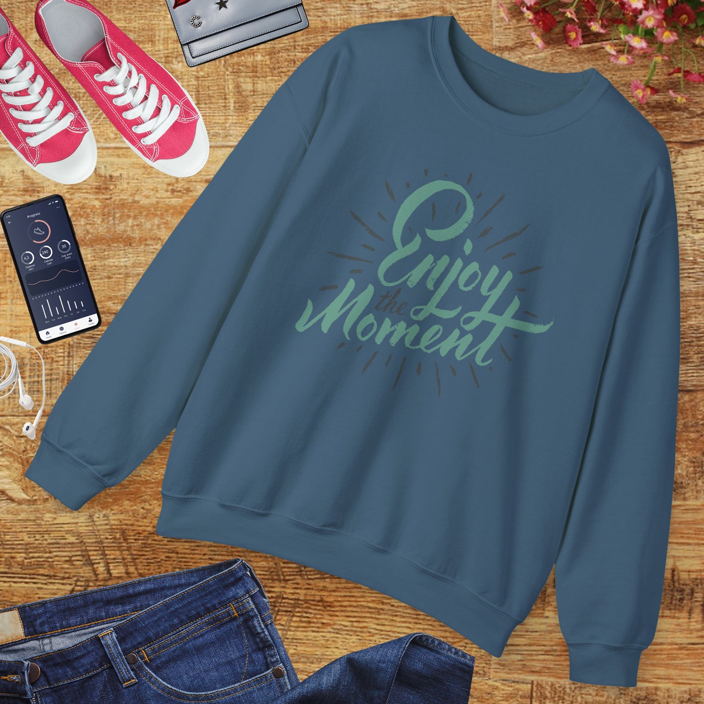 🌼Present & Peaceful - "Enjoy the Moment" Crewneck Sweatshirt