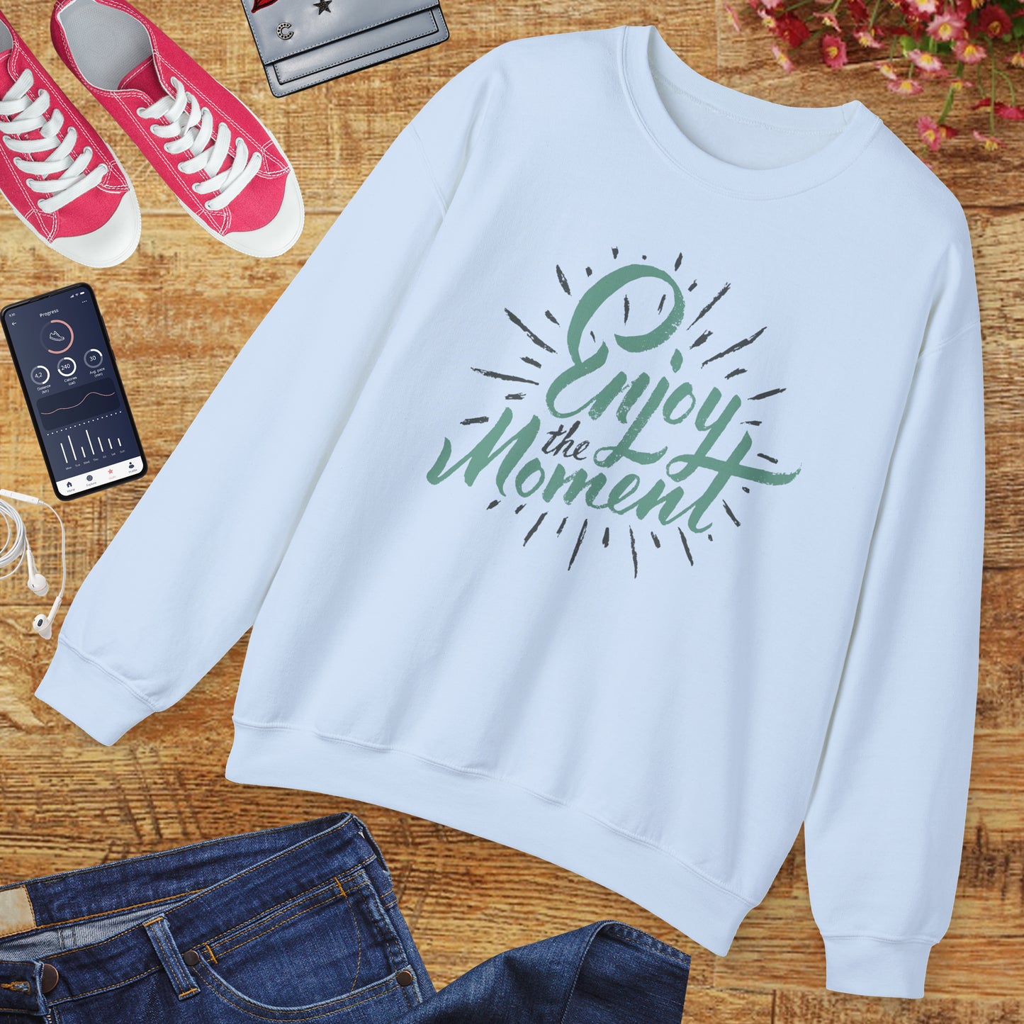🌼Present & Peaceful - "Enjoy the Moment" Crewneck Sweatshirt