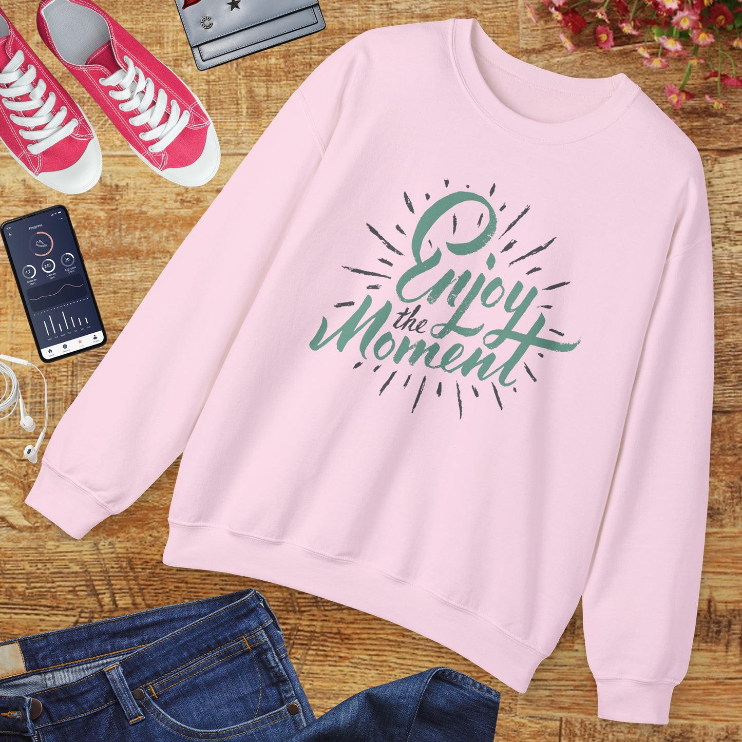 🌼Present & Peaceful - "Enjoy the Moment" Crewneck Sweatshirt