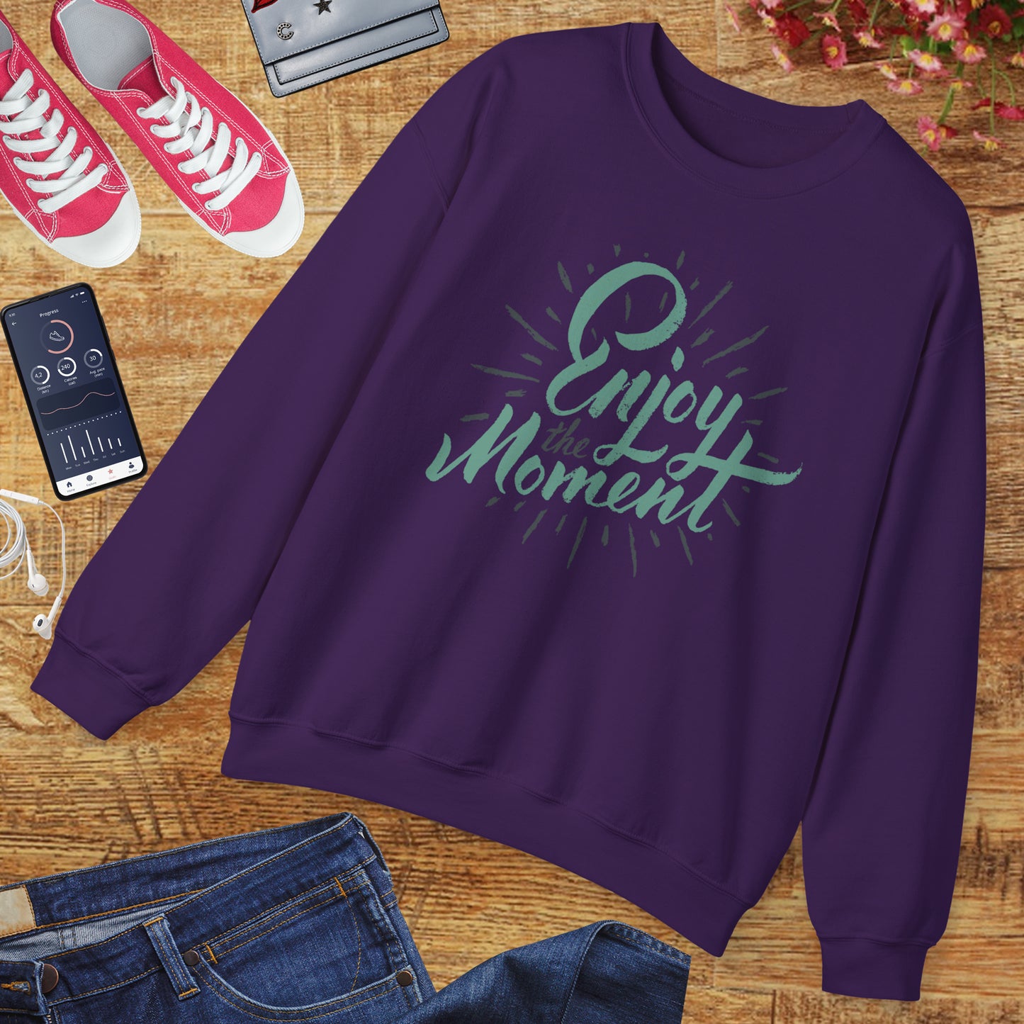 🌼Present & Peaceful - "Enjoy the Moment" Crewneck Sweatshirt
