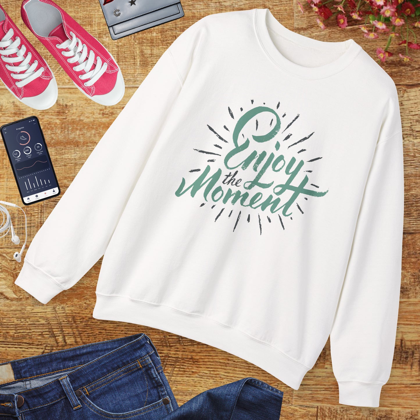 🌼Present & Peaceful - "Enjoy the Moment" Crewneck Sweatshirt