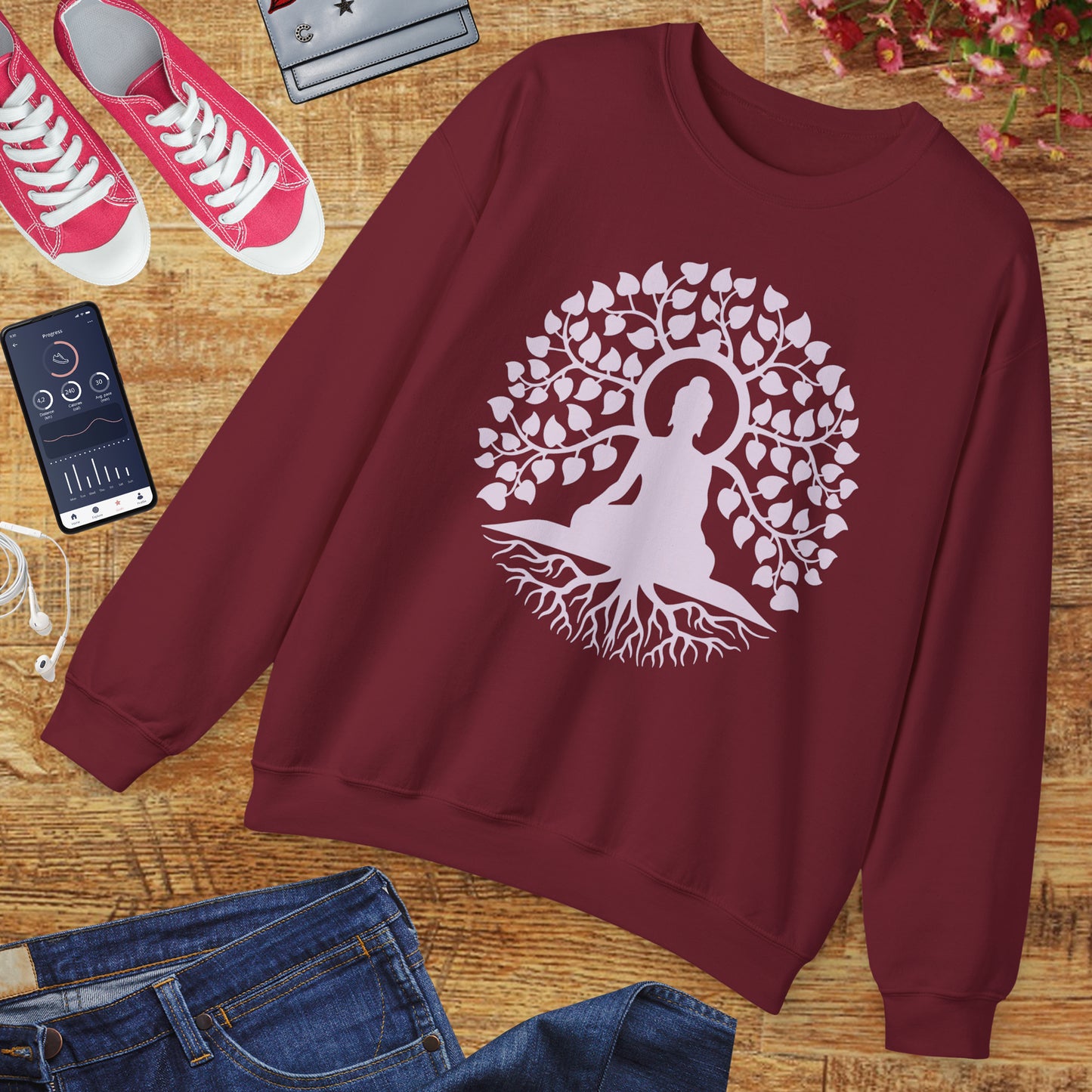 🌳Rooted in Peace - Buddha Serenity Crewneck Sweatshirt
