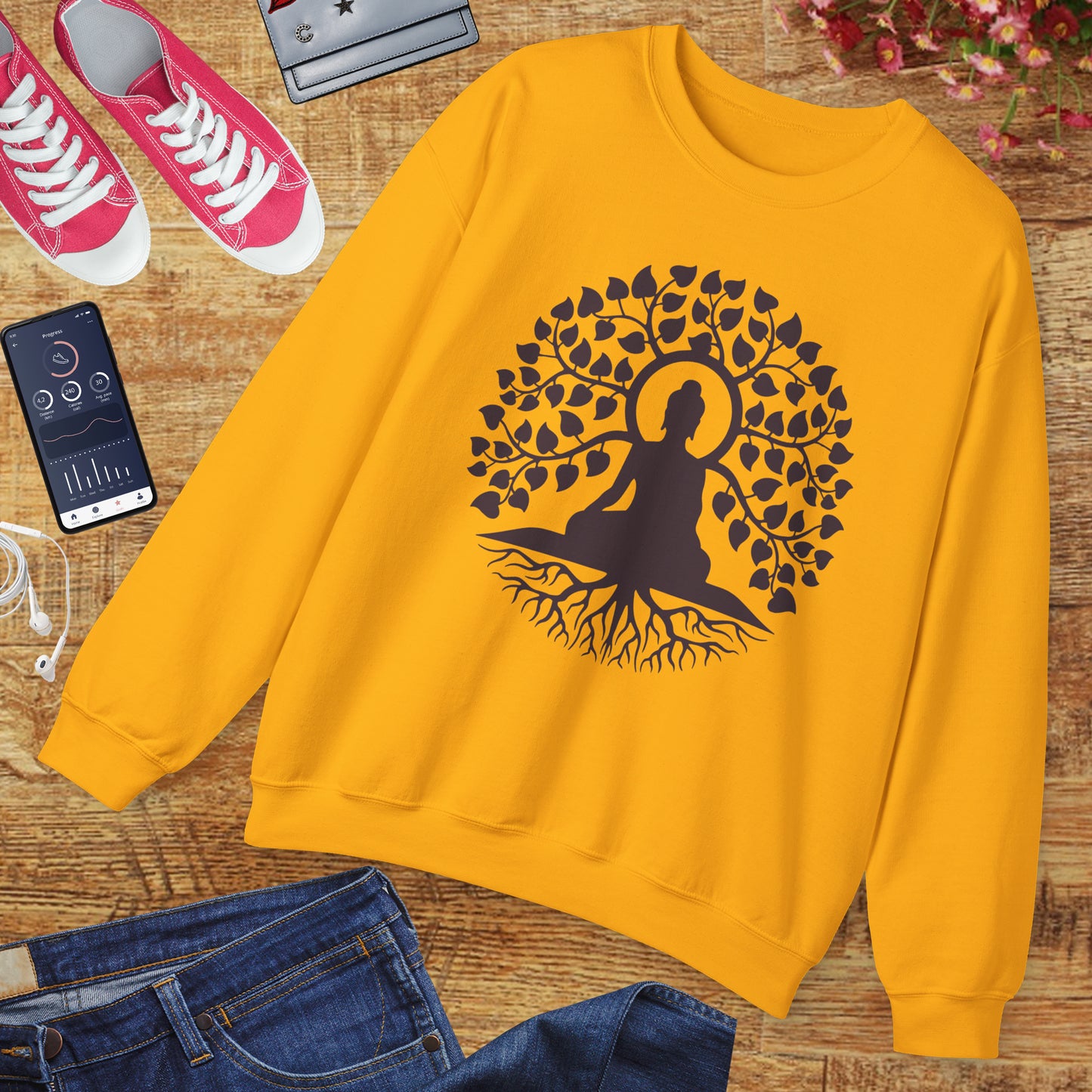 🌳Rooted in Peace - Buddha Serenity Crewneck Sweatshirt