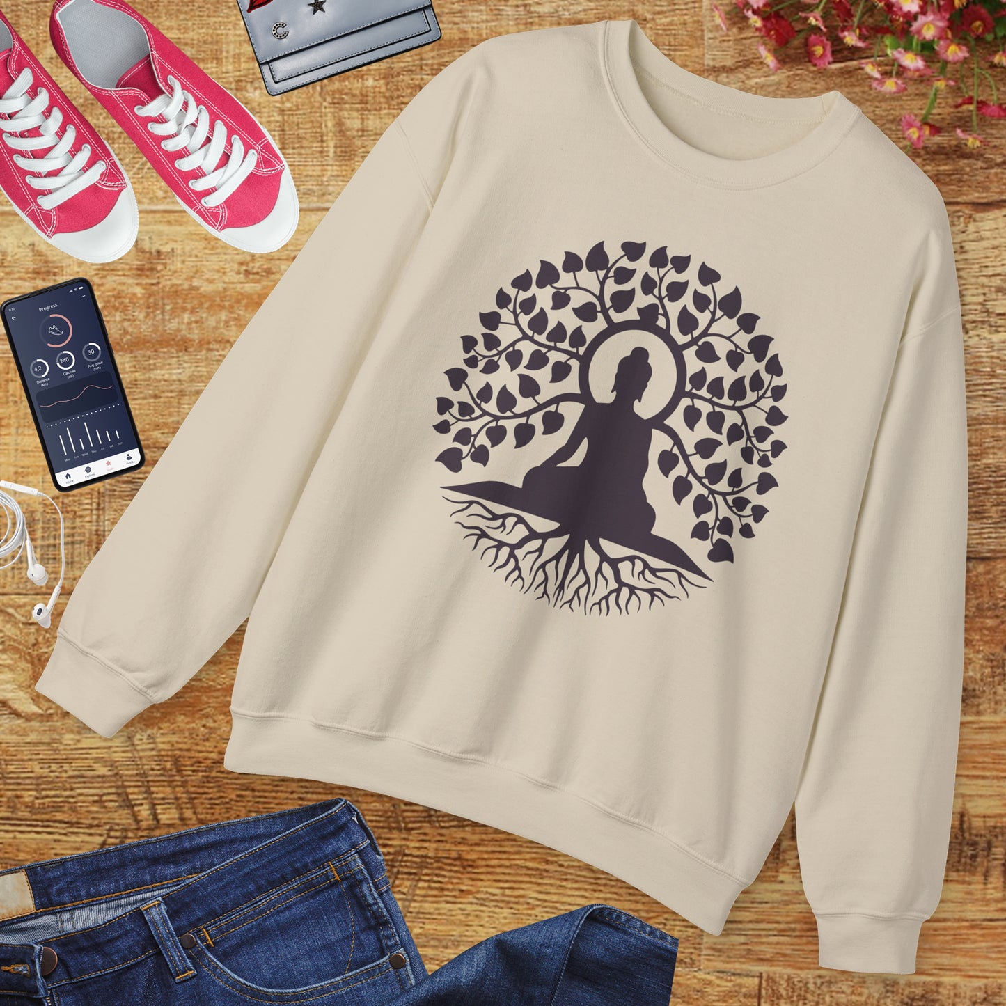 🌳Rooted in Peace - Buddha Serenity Crewneck Sweatshirt