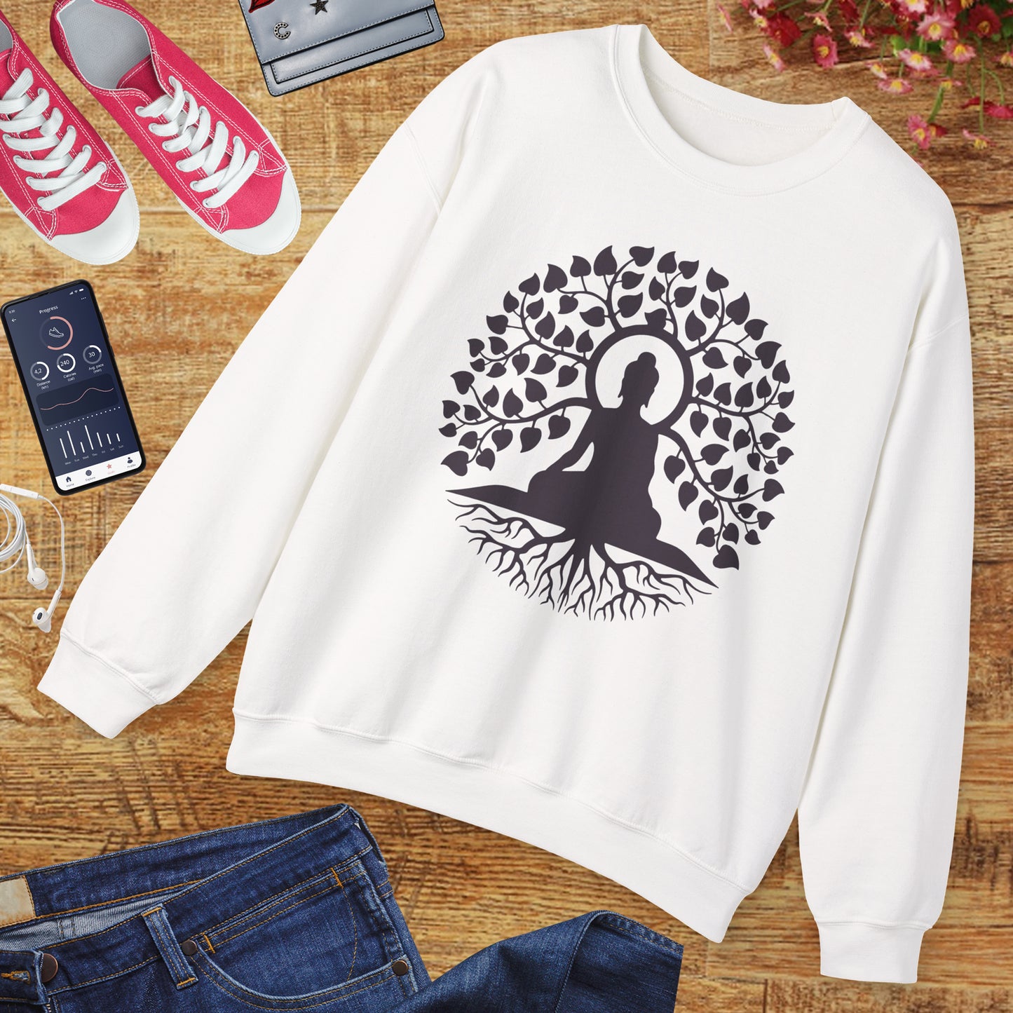 🌳Rooted in Peace - Buddha Serenity Crewneck Sweatshirt