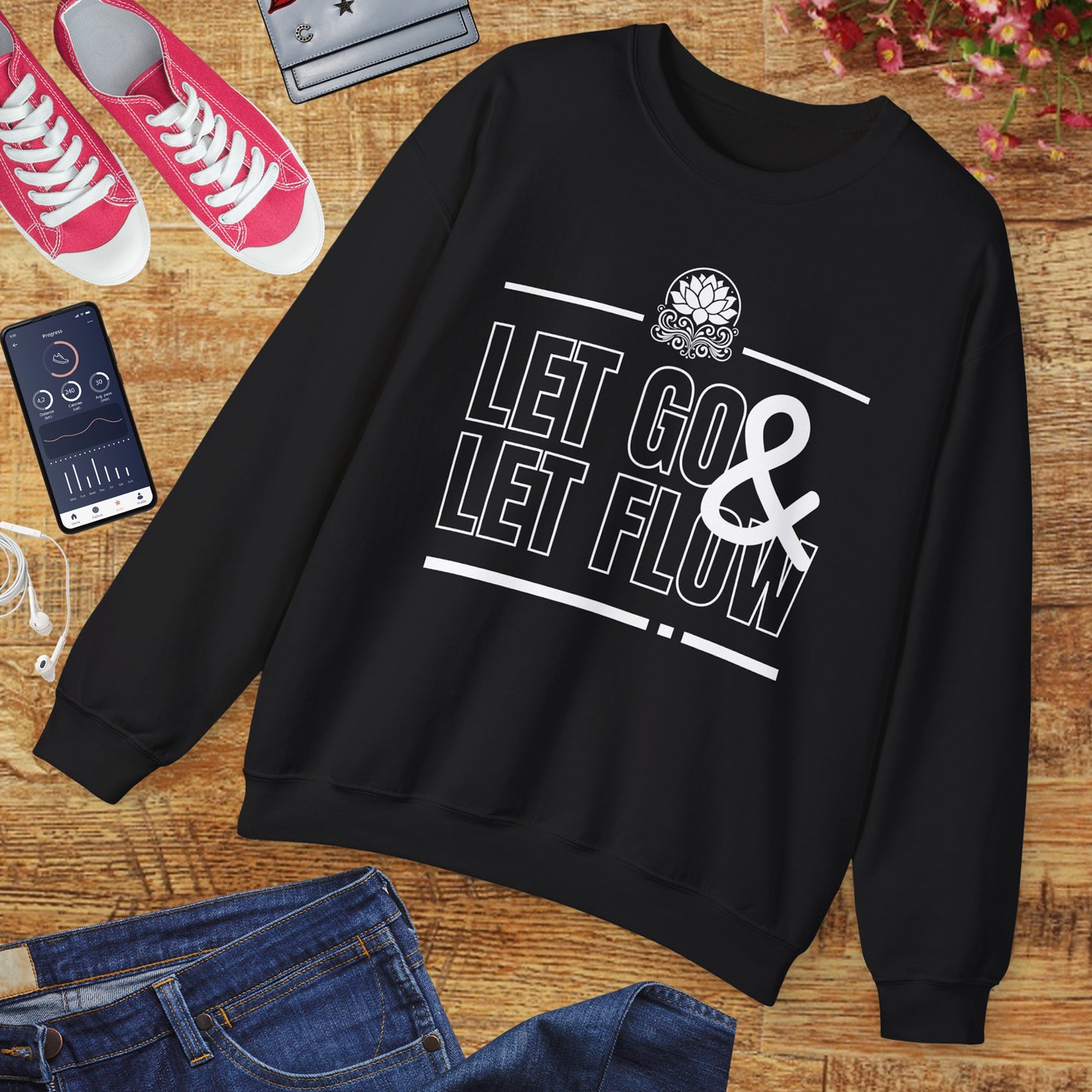 🌙Let Go & Let Flow - Calm Vibes Crewneck Sweatshirt