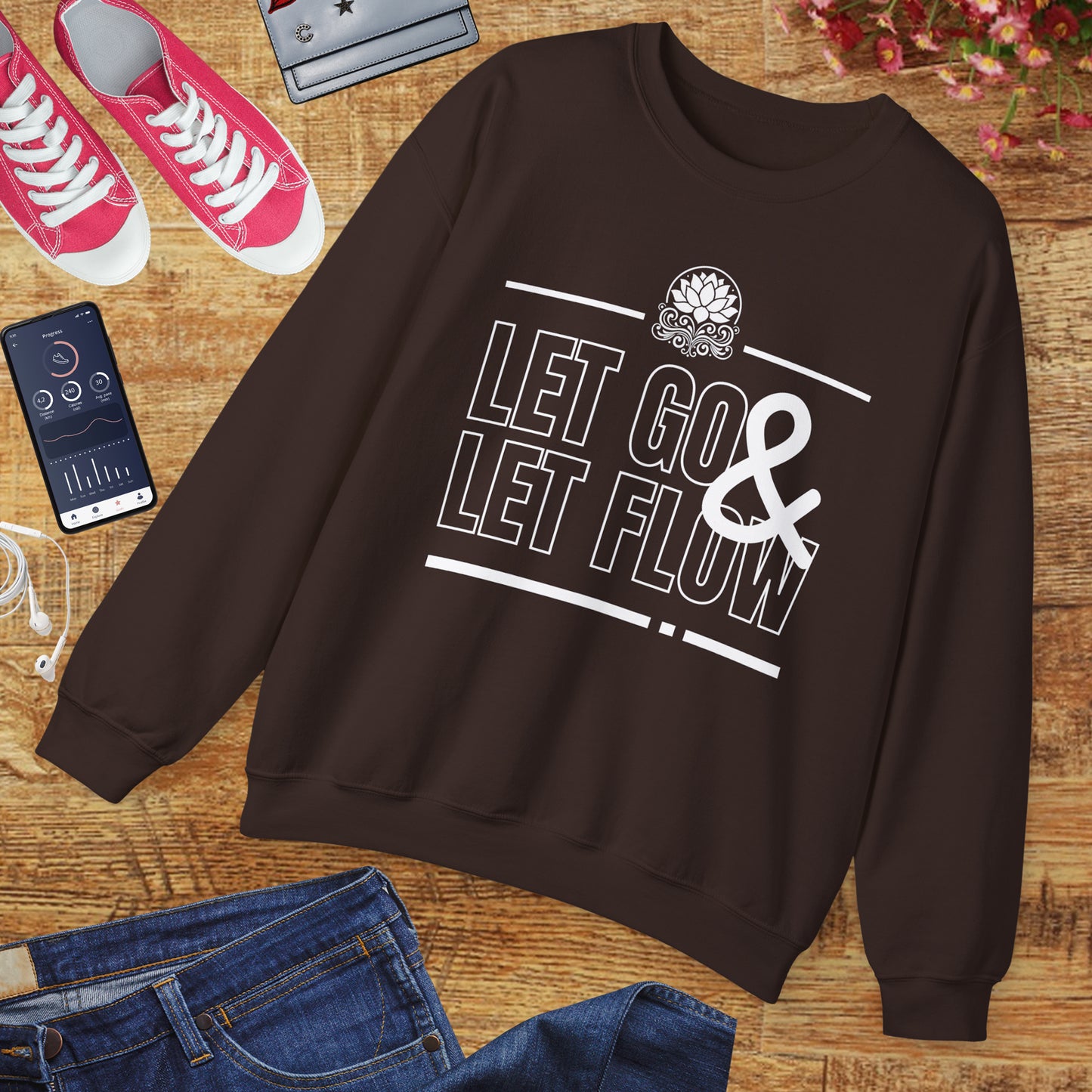 🌙Let Go & Let Flow - Calm Vibes Crewneck Sweatshirt