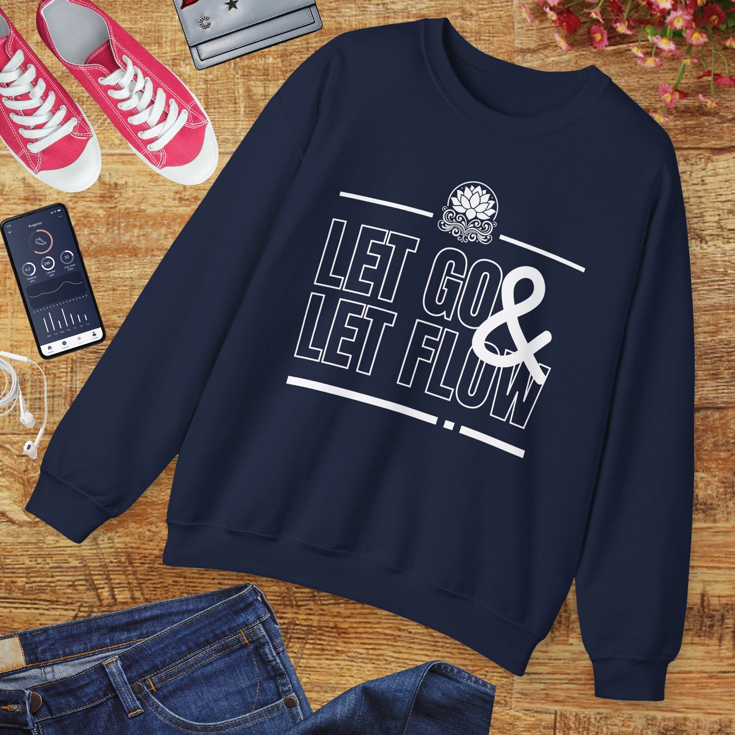 🌙Let Go & Let Flow - Calm Vibes Crewneck Sweatshirt
