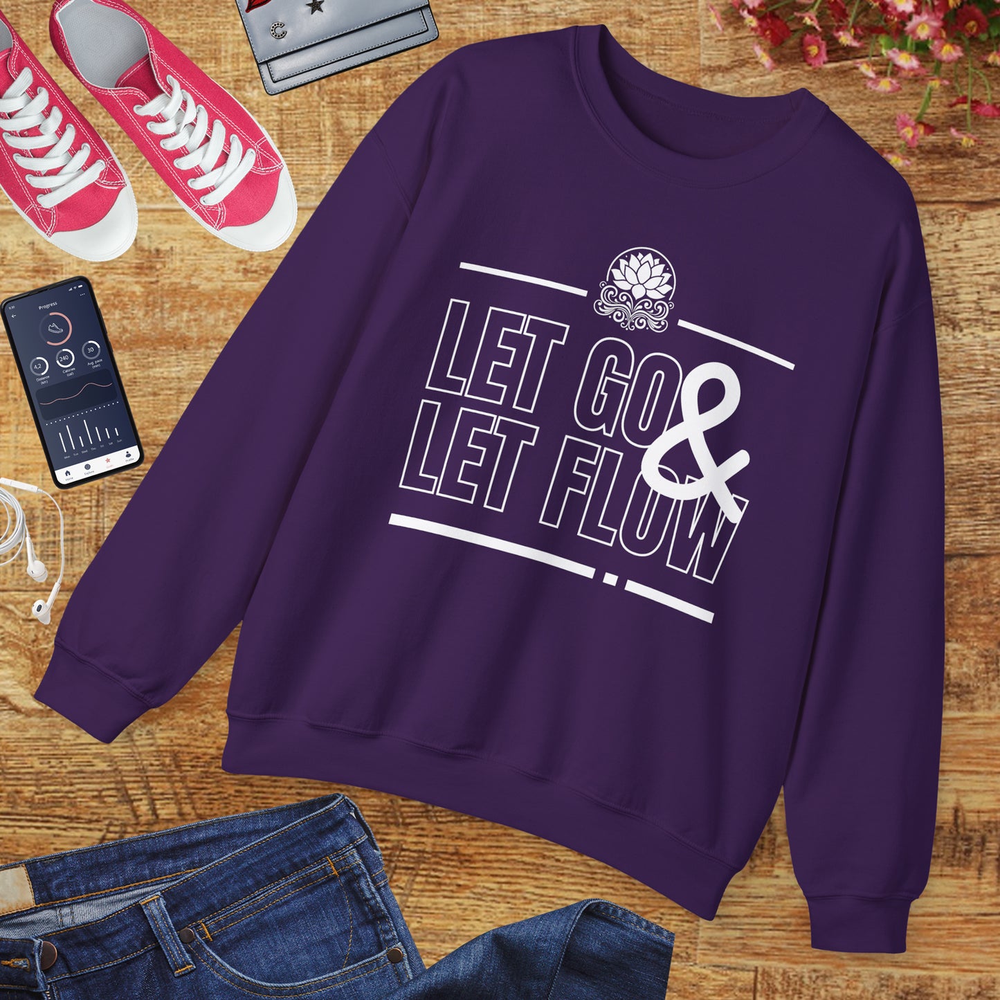 🌙Let Go & Let Flow - Calm Vibes Crewneck Sweatshirt