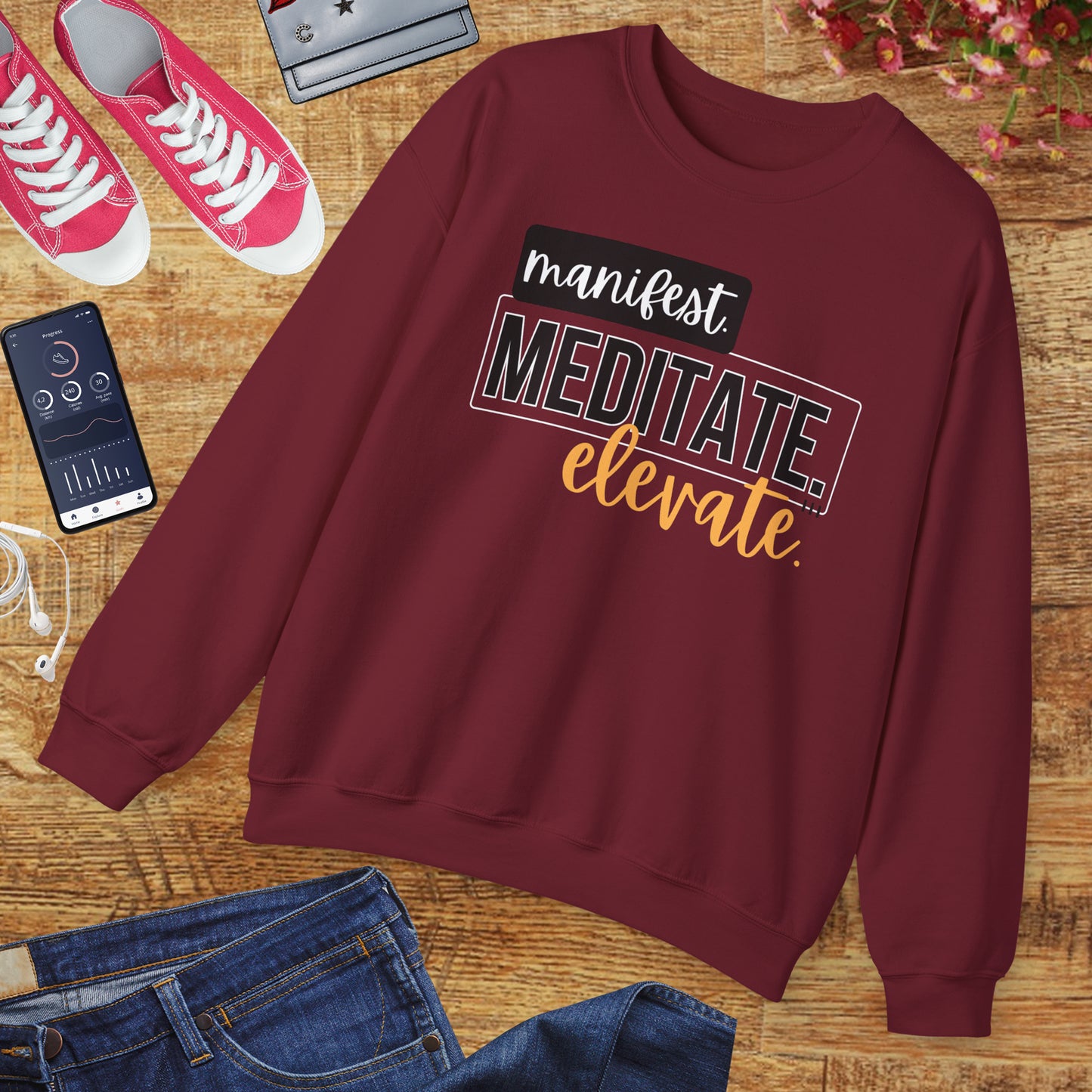 💫Manifest. Meditate. Elevate. - Align Your Energy Crewneck Sweatshirt