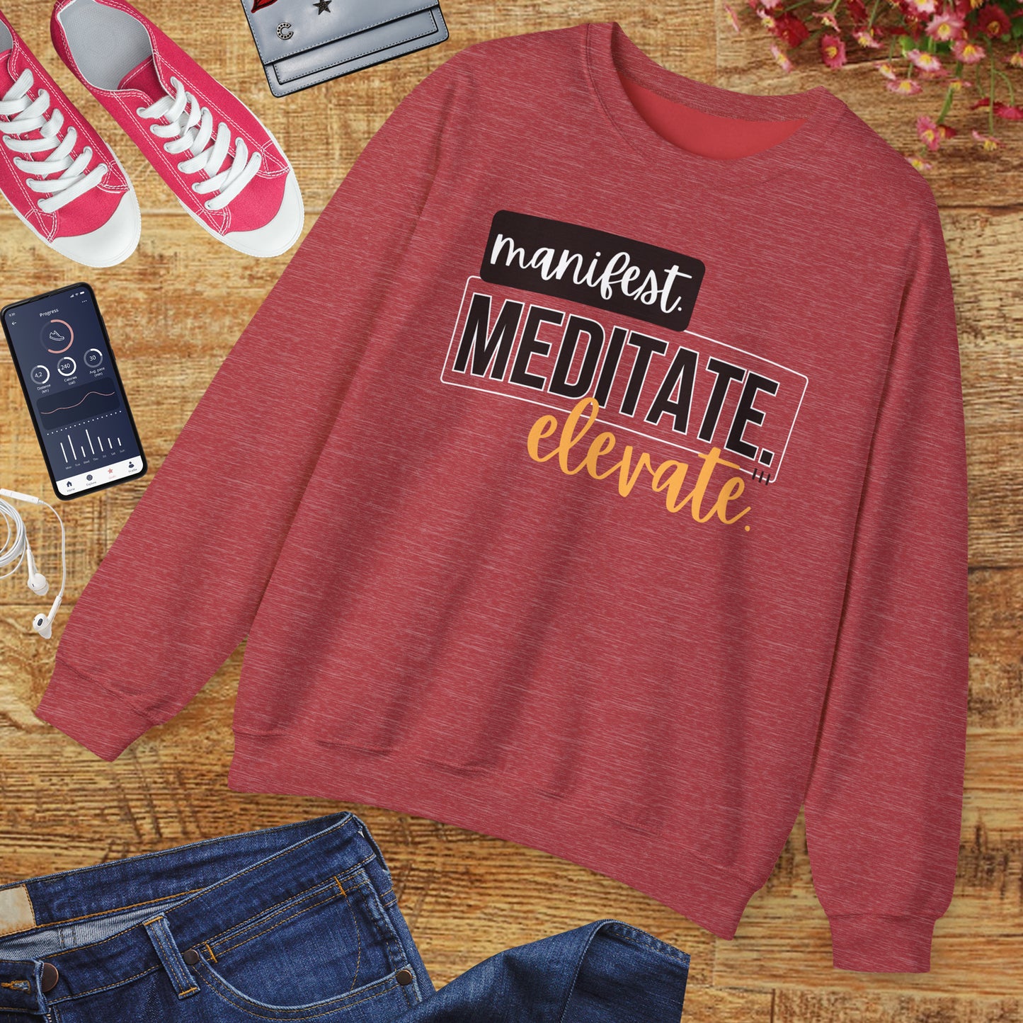 💫Manifest. Meditate. Elevate. - Align Your Energy Crewneck Sweatshirt