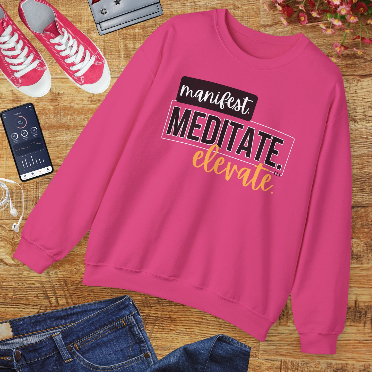 💫Manifest. Meditate. Elevate. - Align Your Energy Crewneck Sweatshirt