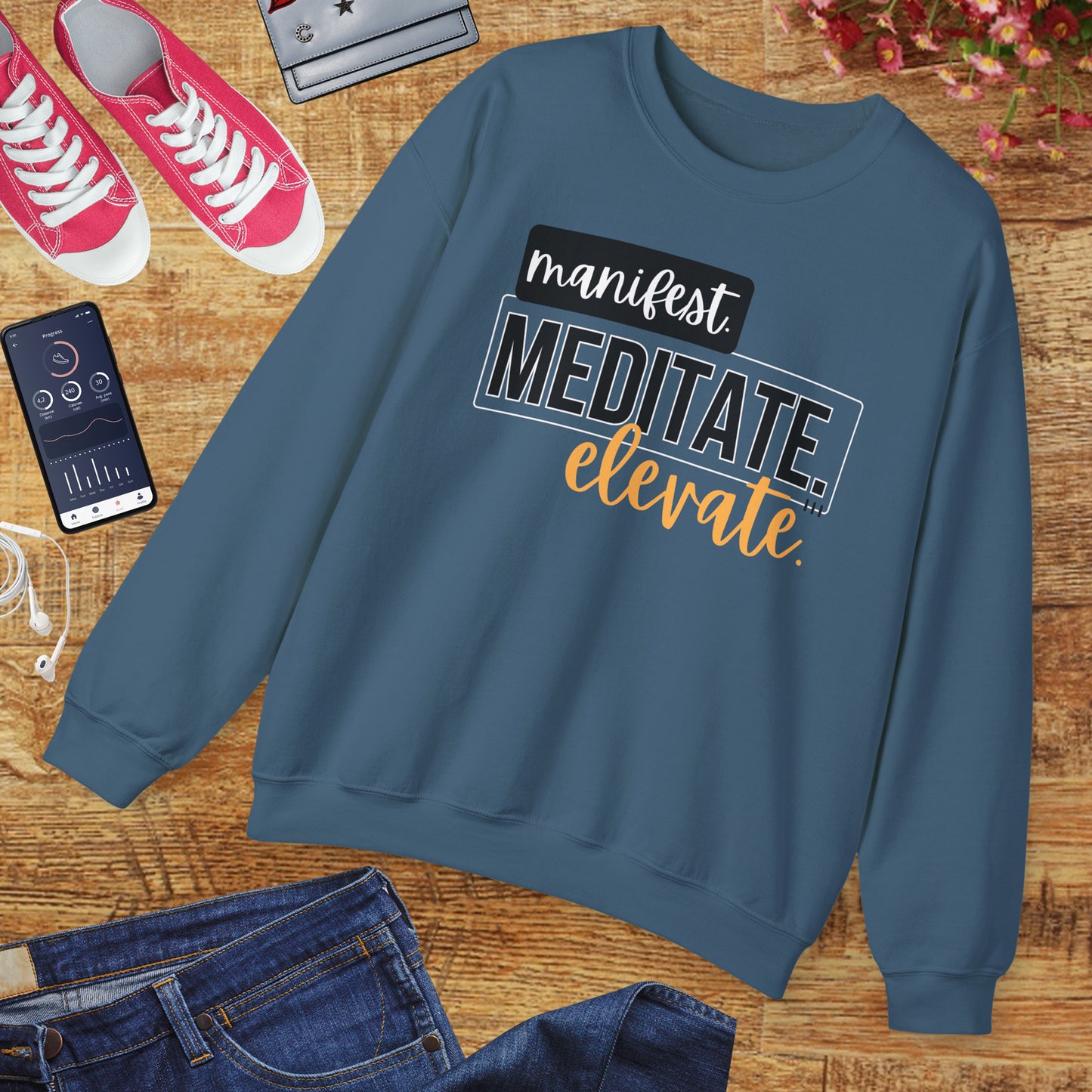 💫Manifest. Meditate. Elevate. - Align Your Energy Crewneck Sweatshirt