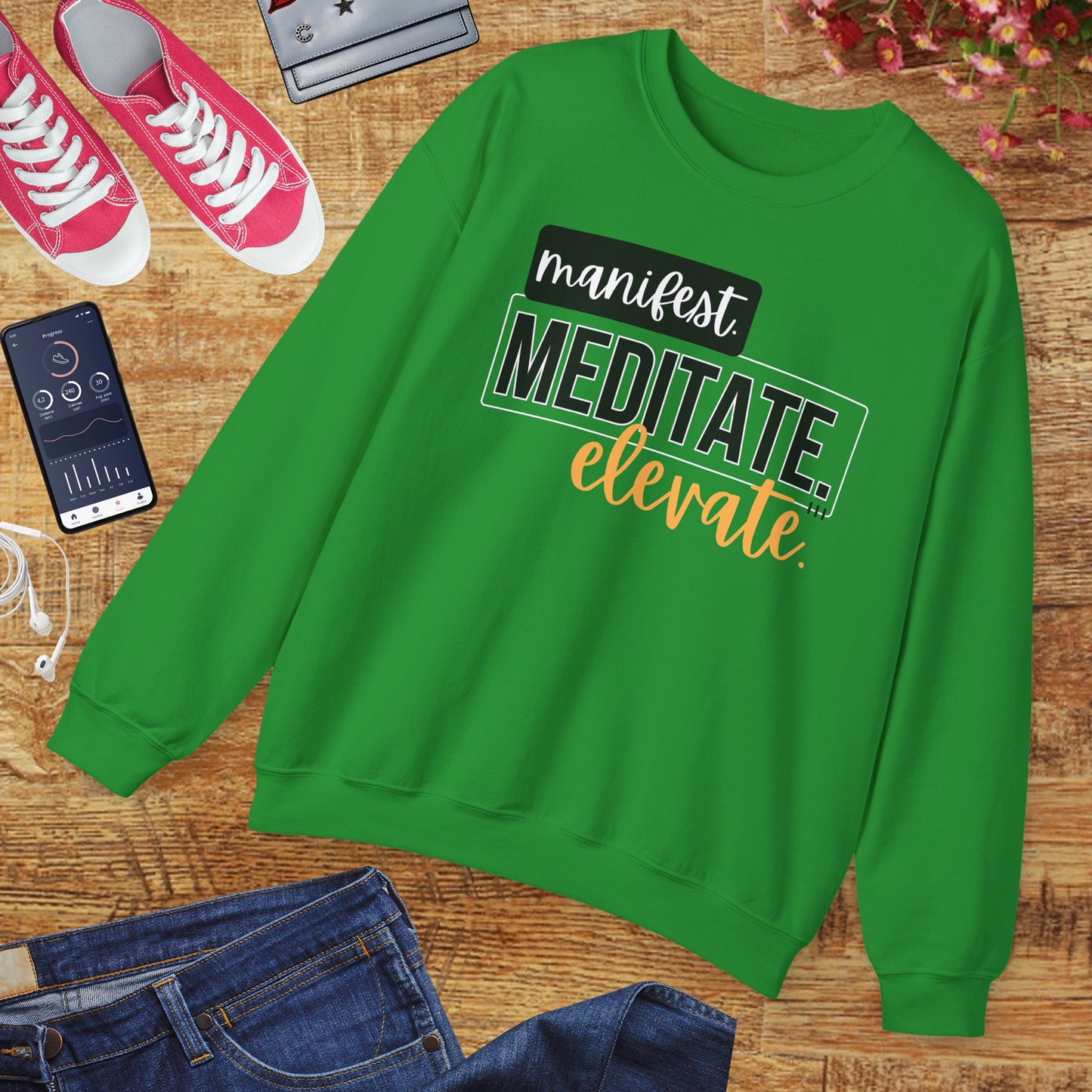 💫Manifest. Meditate. Elevate. - Align Your Energy Crewneck Sweatshirt