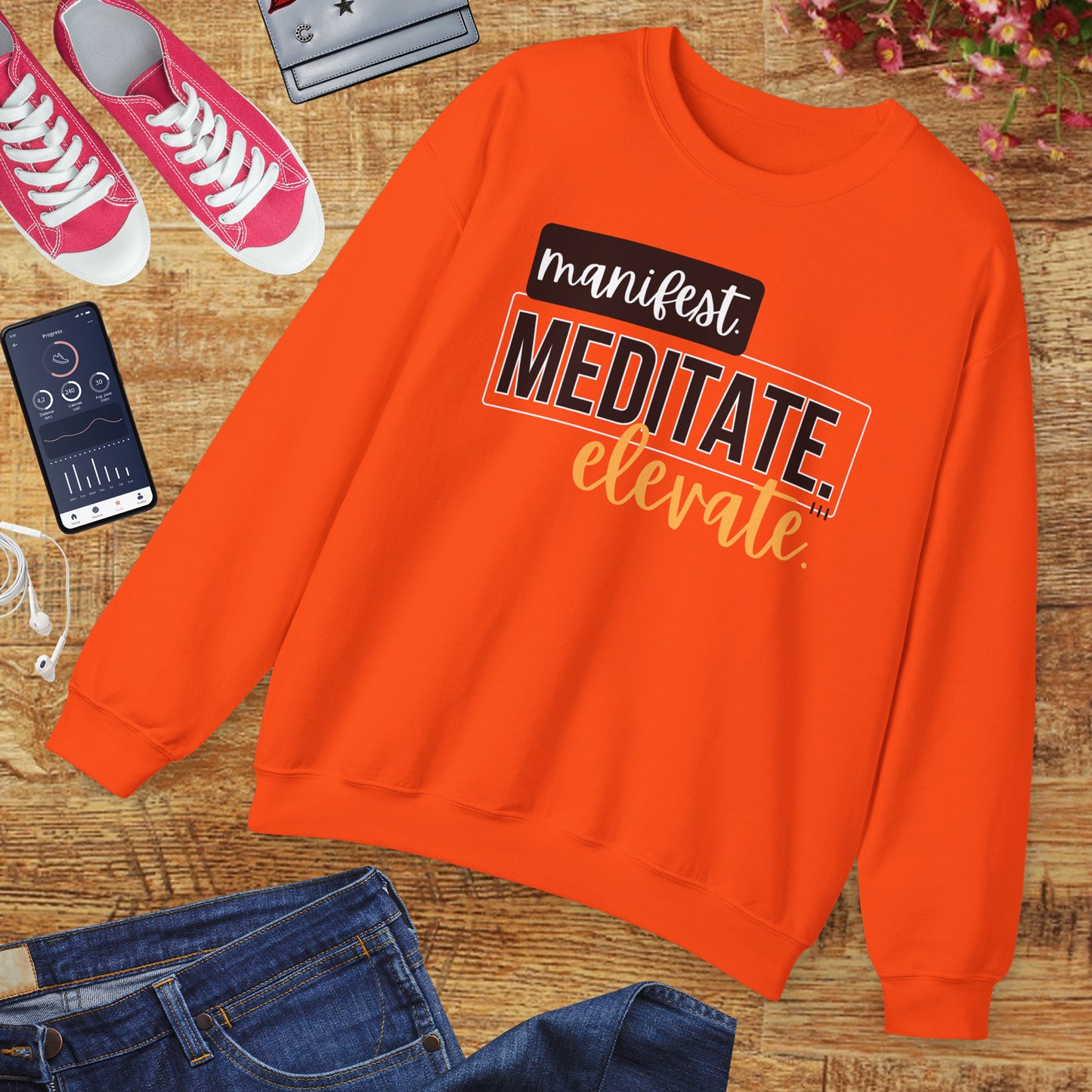 💫Manifest. Meditate. Elevate. - Align Your Energy Crewneck Sweatshirt