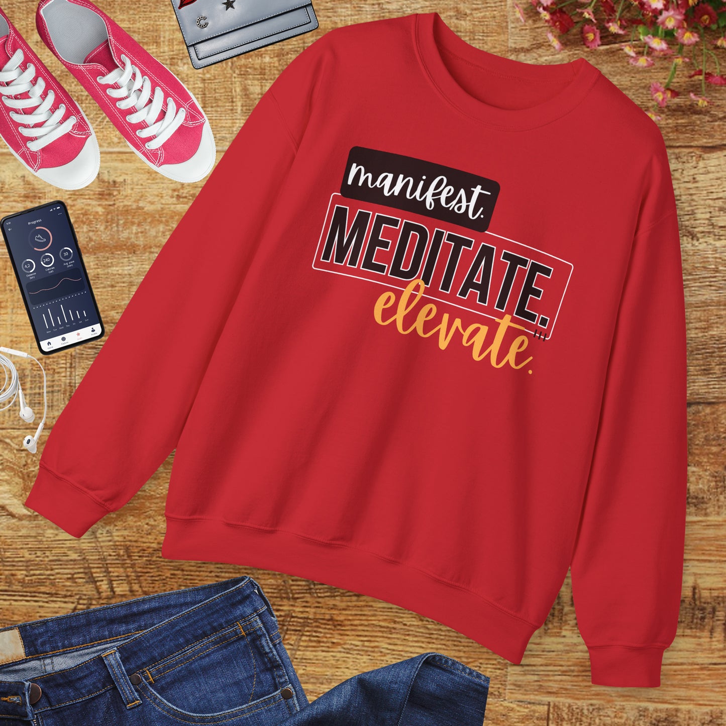 💫Manifest. Meditate. Elevate. - Align Your Energy Crewneck Sweatshirt