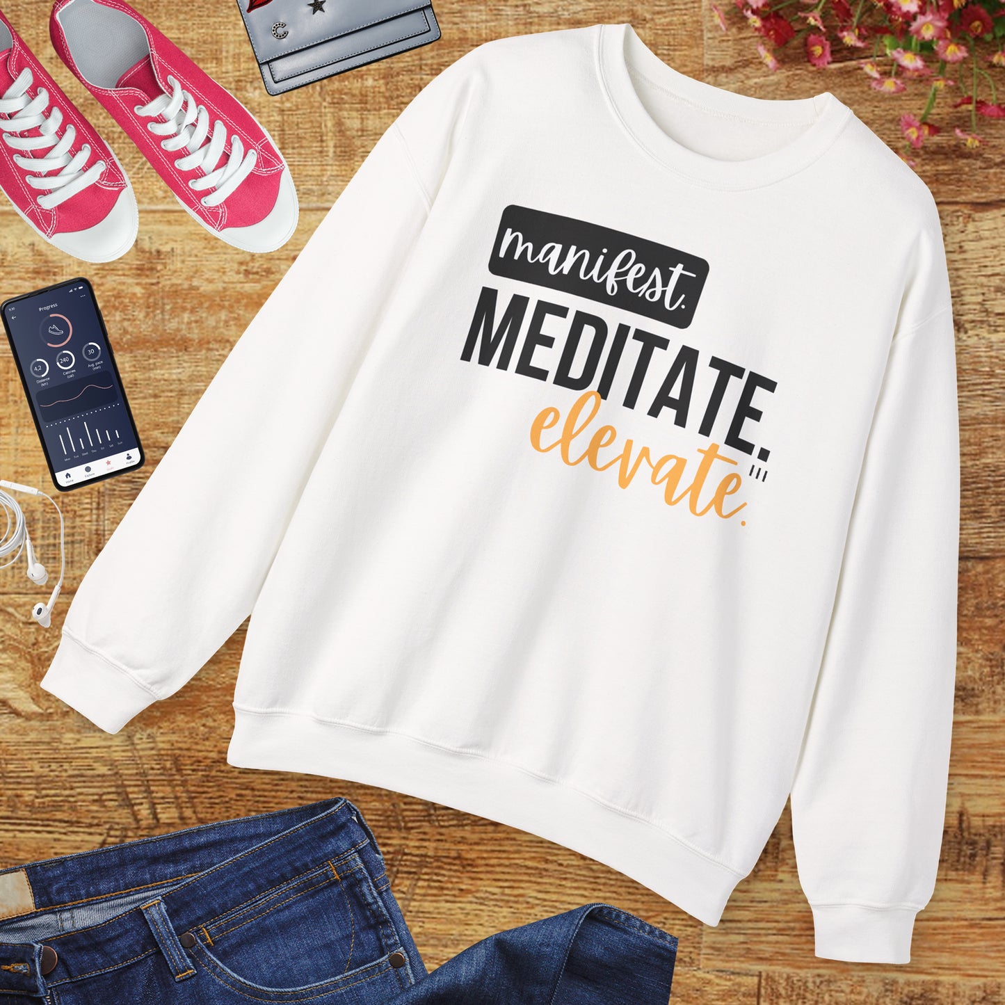 💫Manifest. Meditate. Elevate. - Align Your Energy Crewneck Sweatshirt