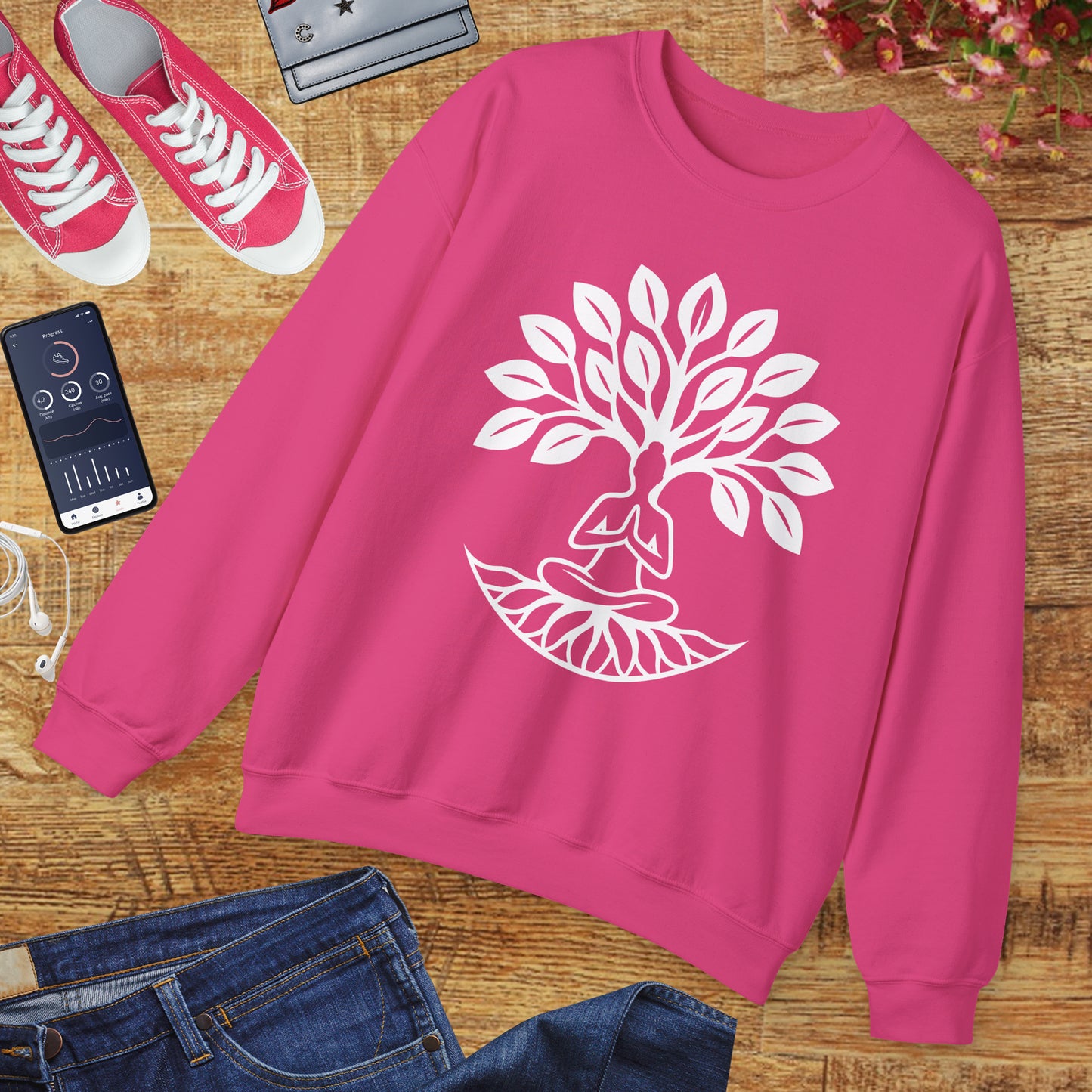 🌿Rooted in Stillness - Tree of Life Crewneck Sweatshirt