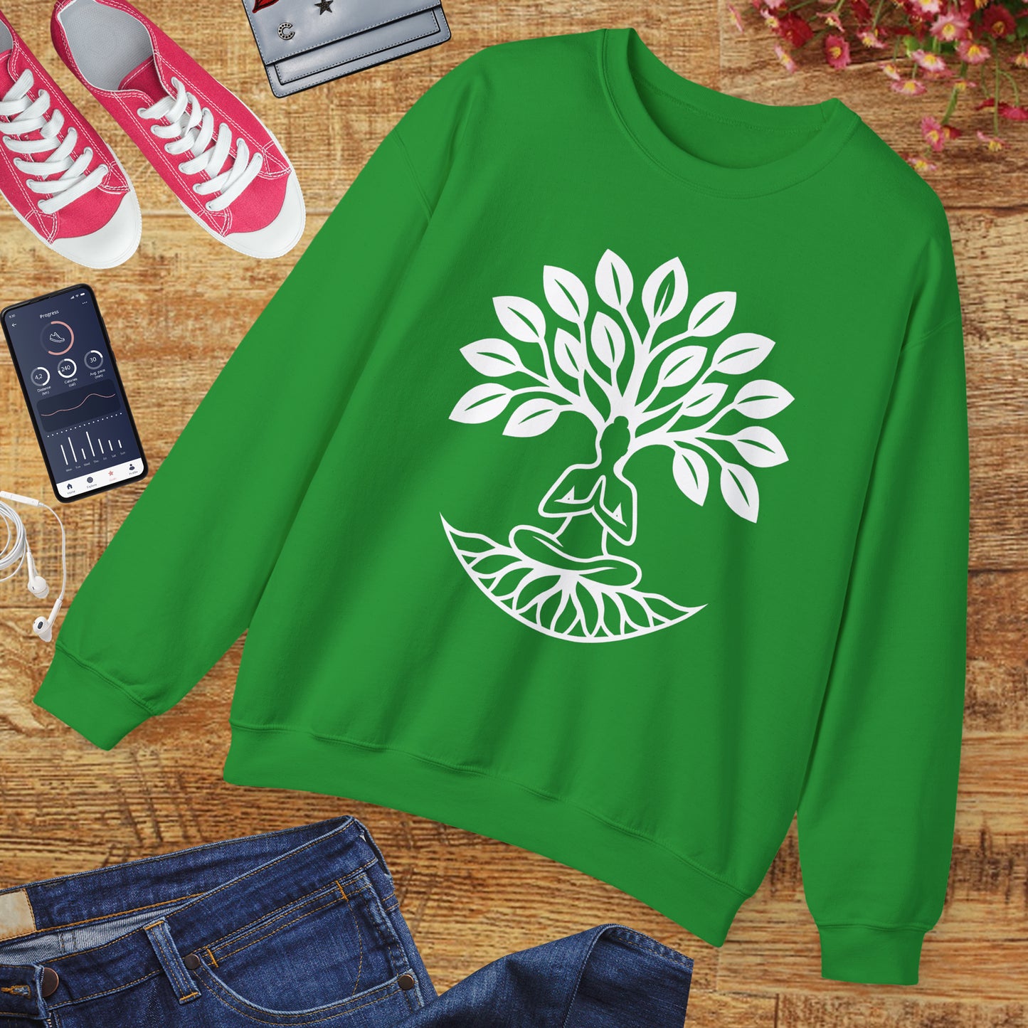 🌿Rooted in Stillness - Tree of Life Crewneck Sweatshirt