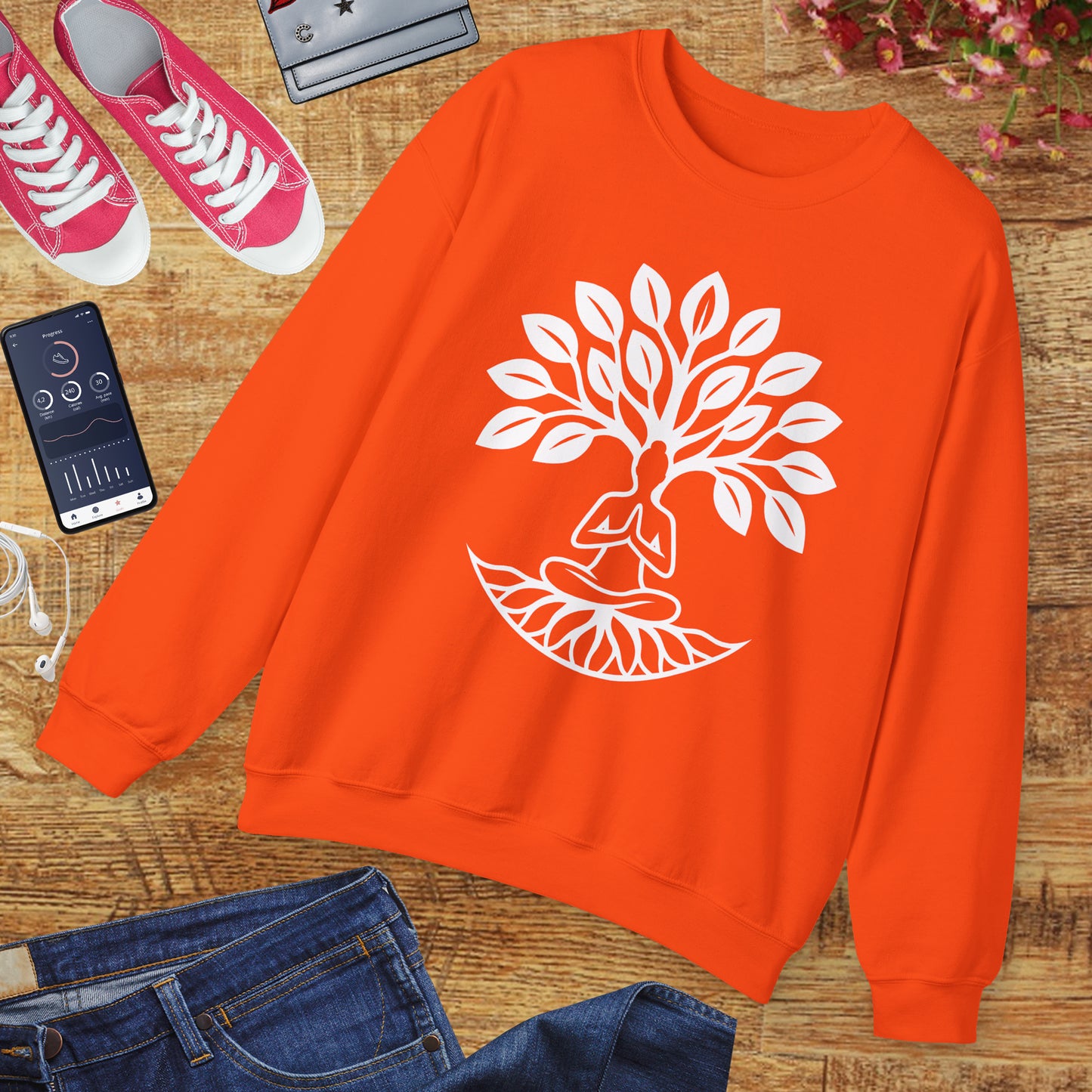 🌿Rooted in Stillness - Tree of Life Crewneck Sweatshirt