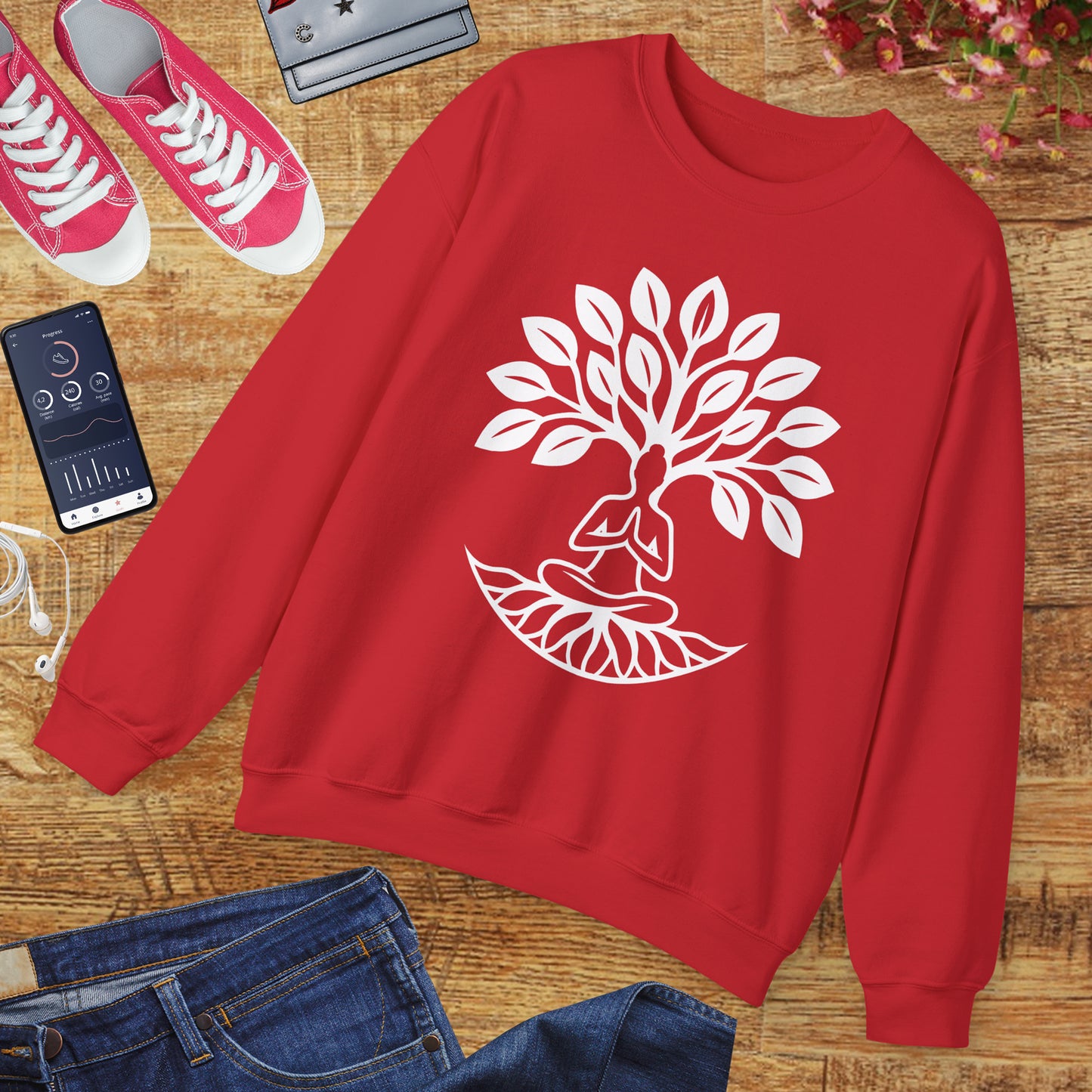 🌿Rooted in Stillness - Tree of Life Crewneck Sweatshirt