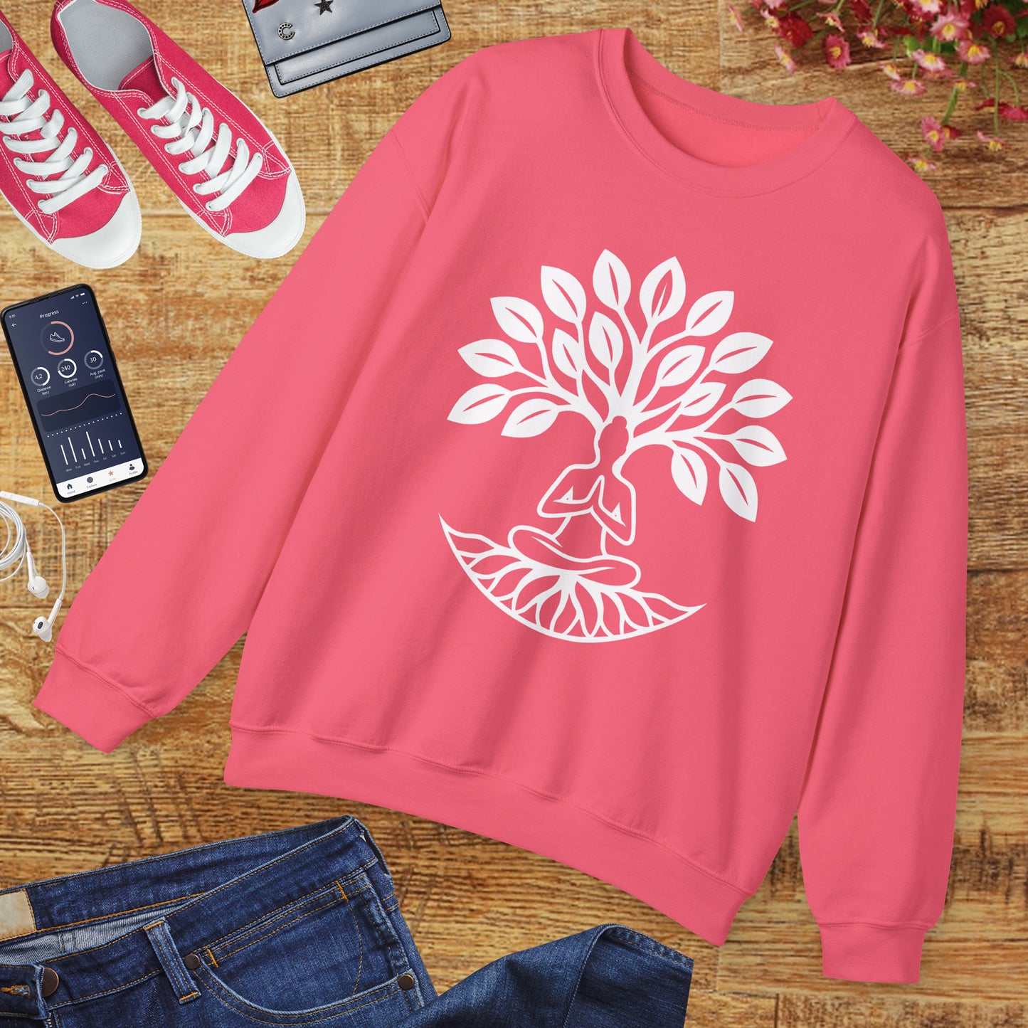 🌿Rooted in Stillness - Tree of Life Crewneck Sweatshirt