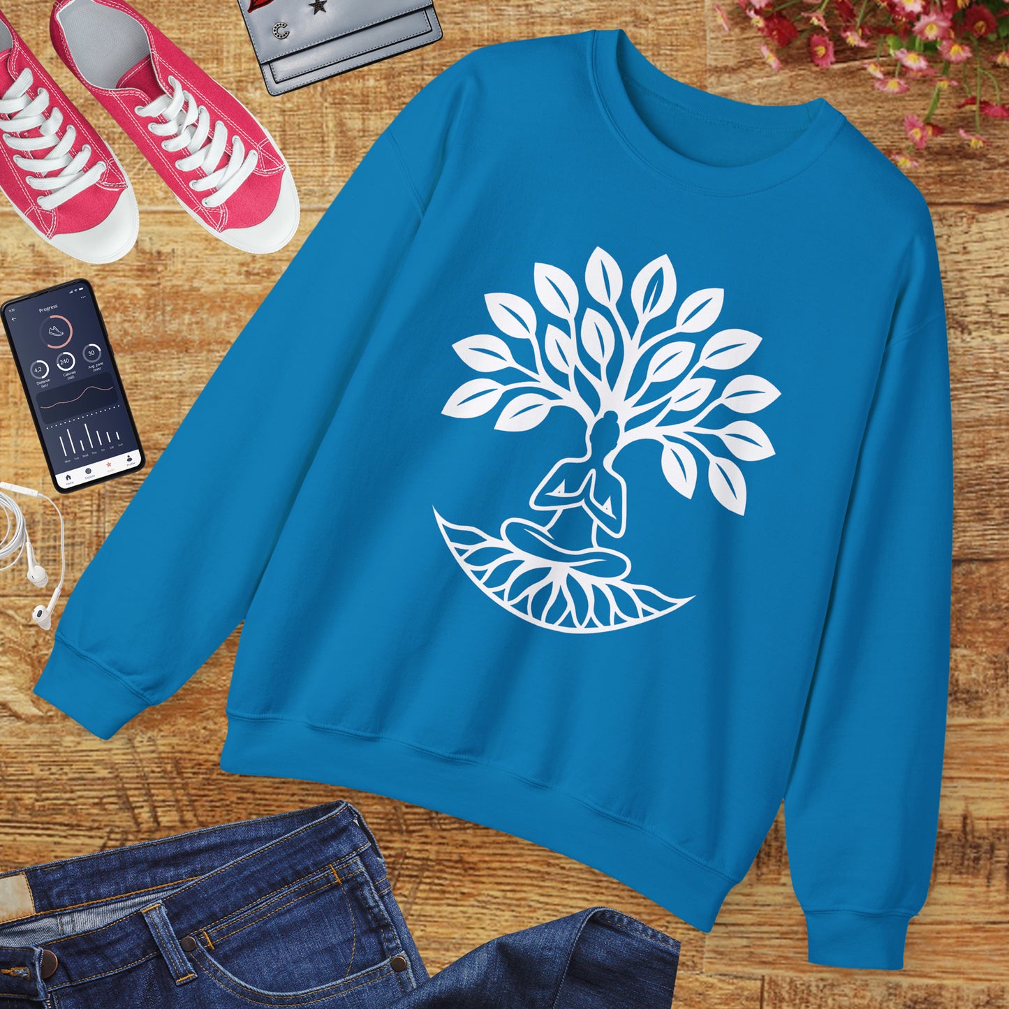 🌿Rooted in Stillness - Tree of Life Crewneck Sweatshirt