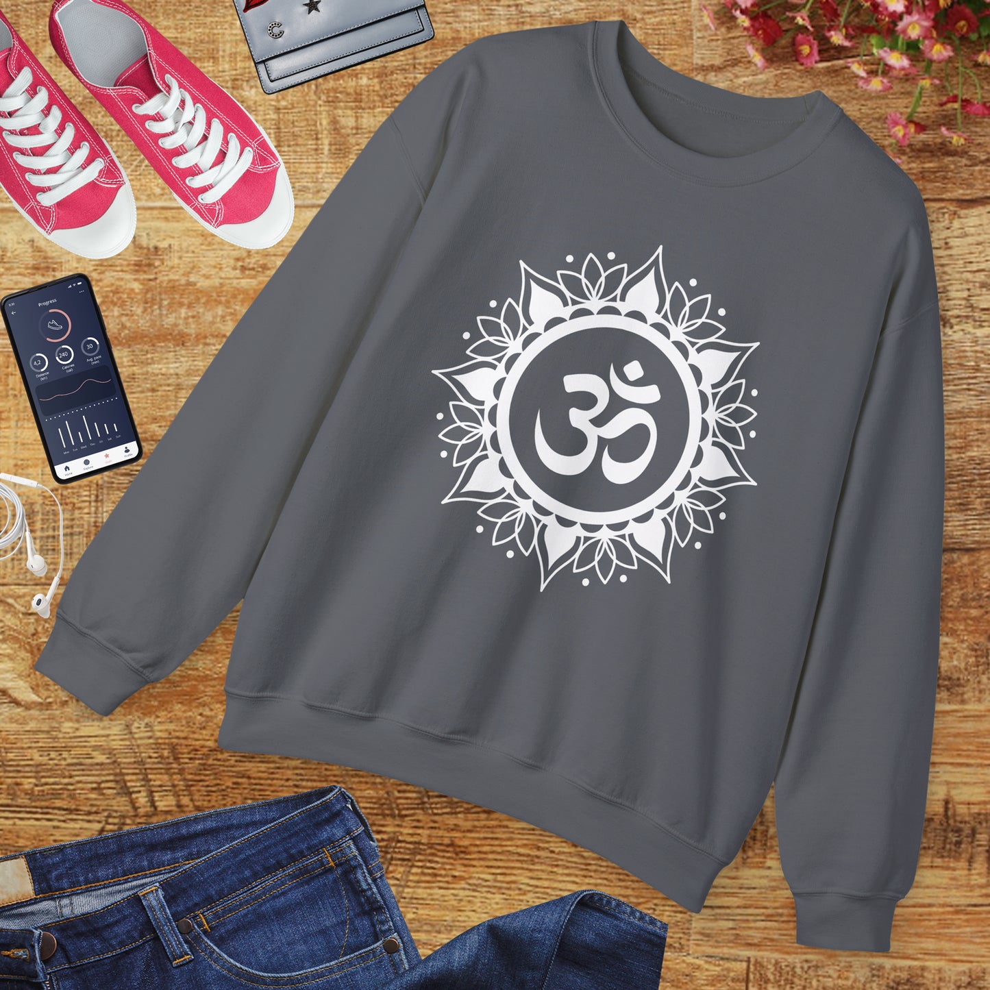 🕉️Sacred Calm - Mandala & Om Crewneck Sweatshirt for Inner Peace
