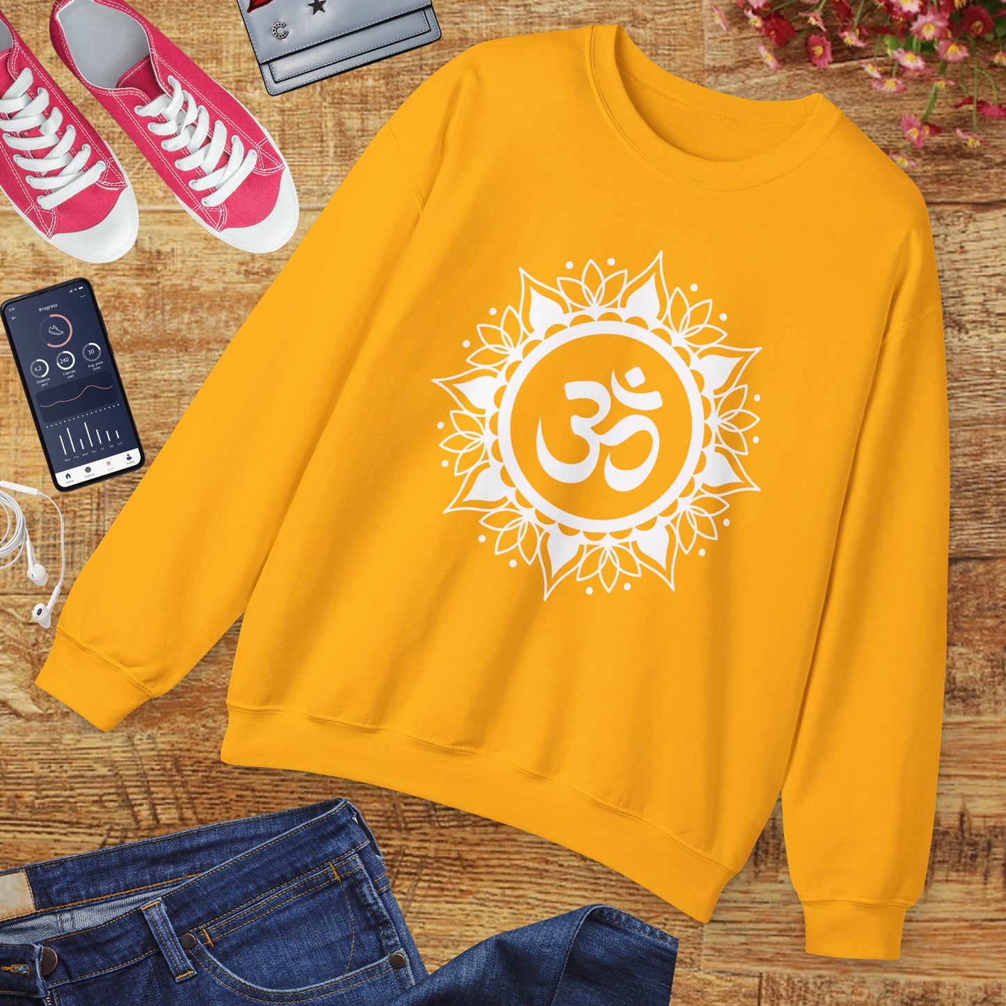 🕉️Sacred Calm - Mandala & Om Crewneck Sweatshirt for Inner Peace