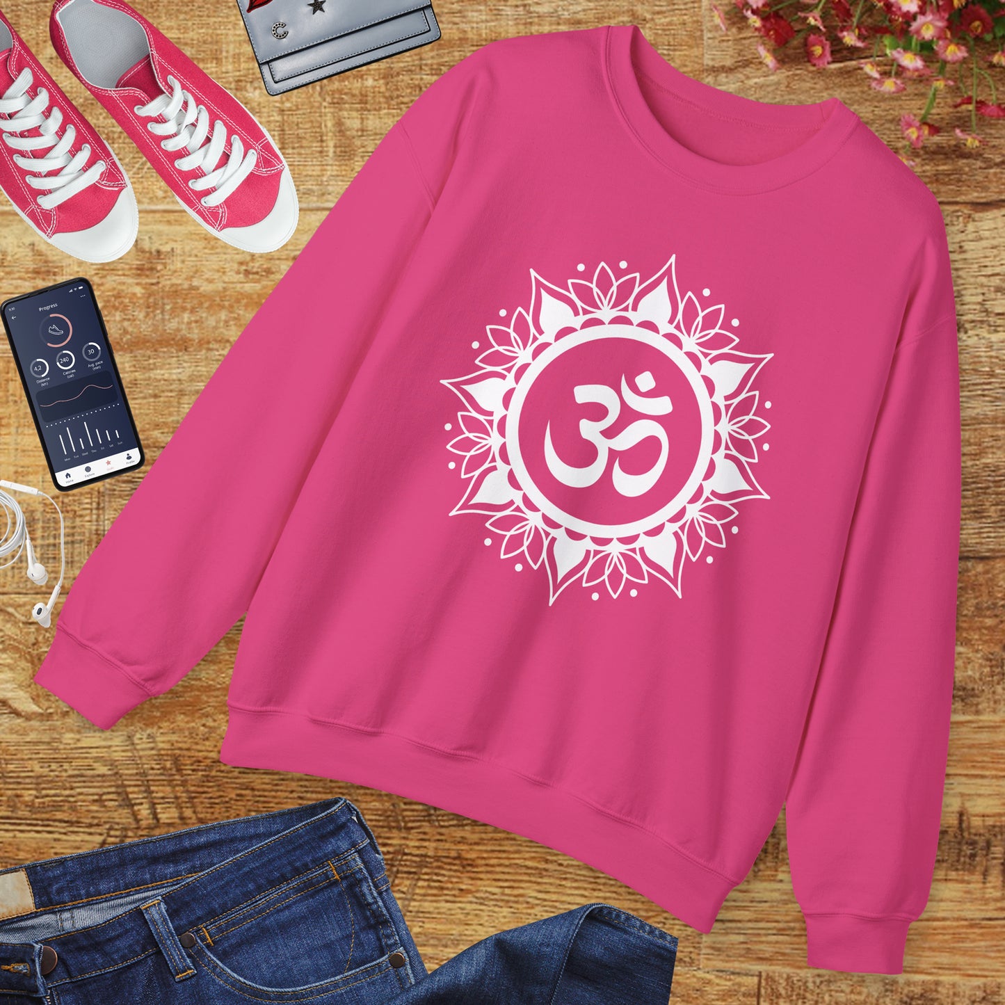 🕉️Sacred Calm - Mandala & Om Crewneck Sweatshirt for Inner Peace