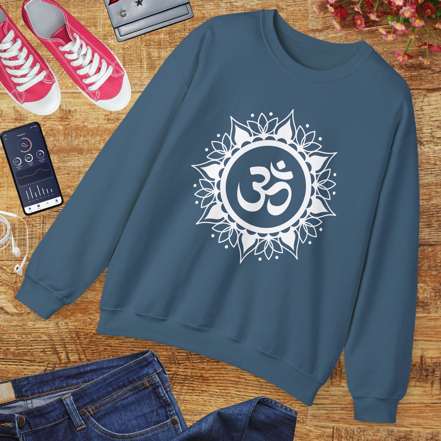 🕉️Sacred Calm - Mandala & Om Crewneck Sweatshirt for Inner Peace