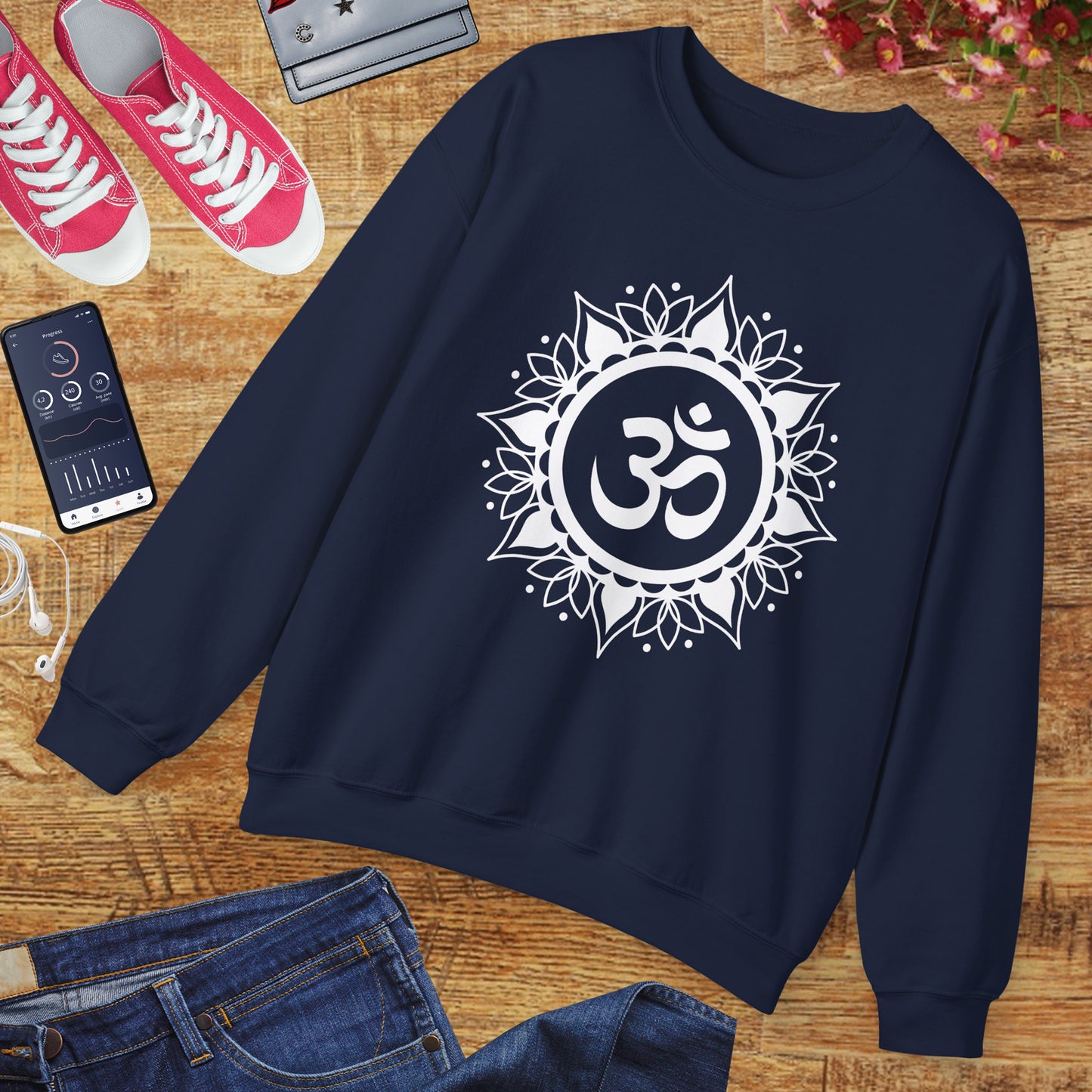 🕉️Sacred Calm - Mandala & Om Crewneck Sweatshirt for Inner Peace