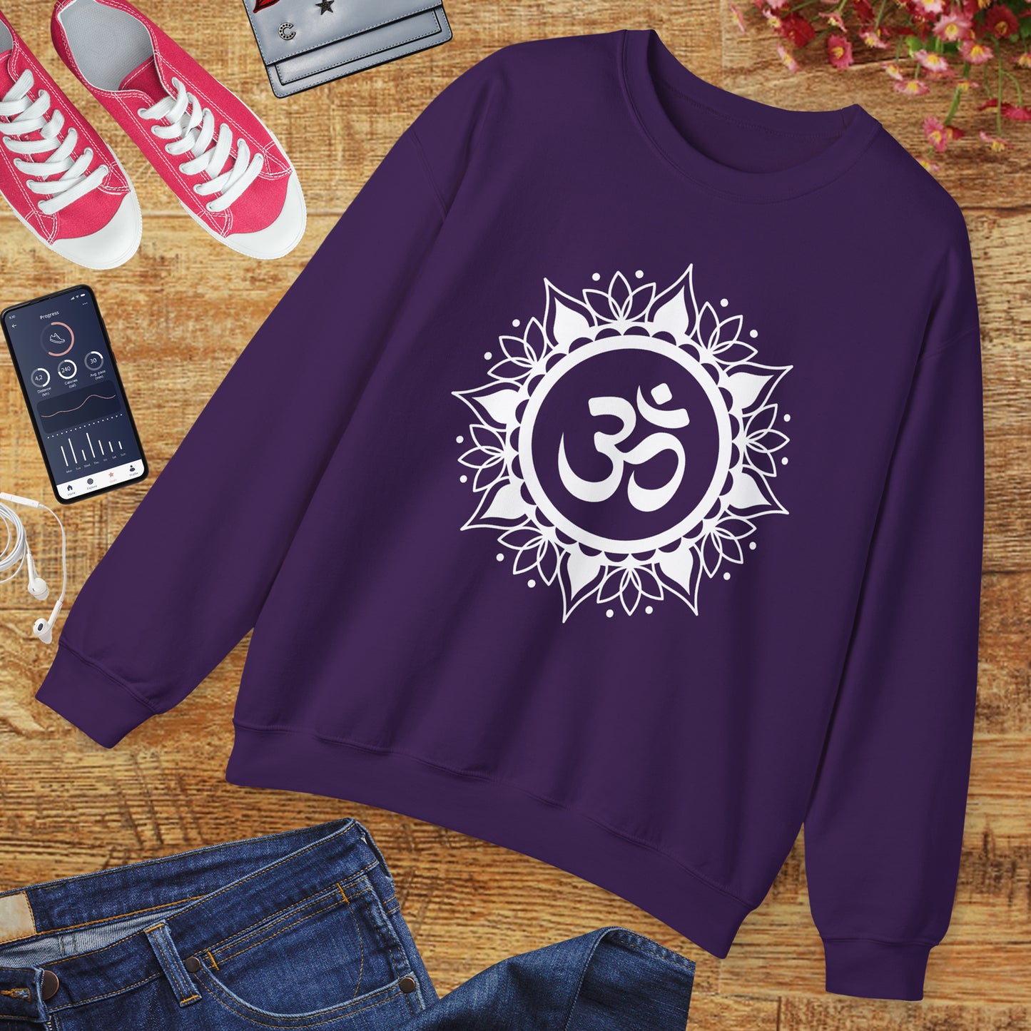 🕉️Sacred Calm - Mandala & Om Crewneck Sweatshirt for Inner Peace