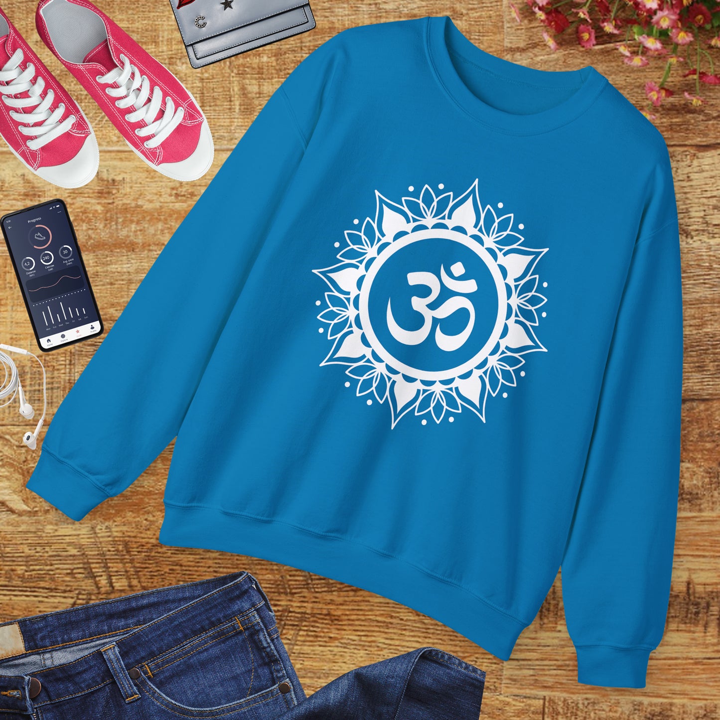 🕉️Sacred Calm - Mandala & Om Crewneck Sweatshirt for Inner Peace