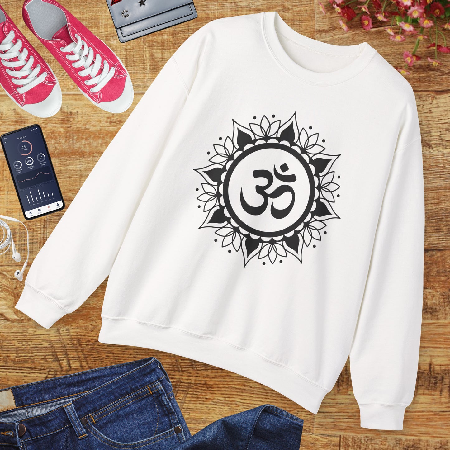 🕉️Sacred Calm - Mandala & Om Crewneck Sweatshirt for Inner Peace