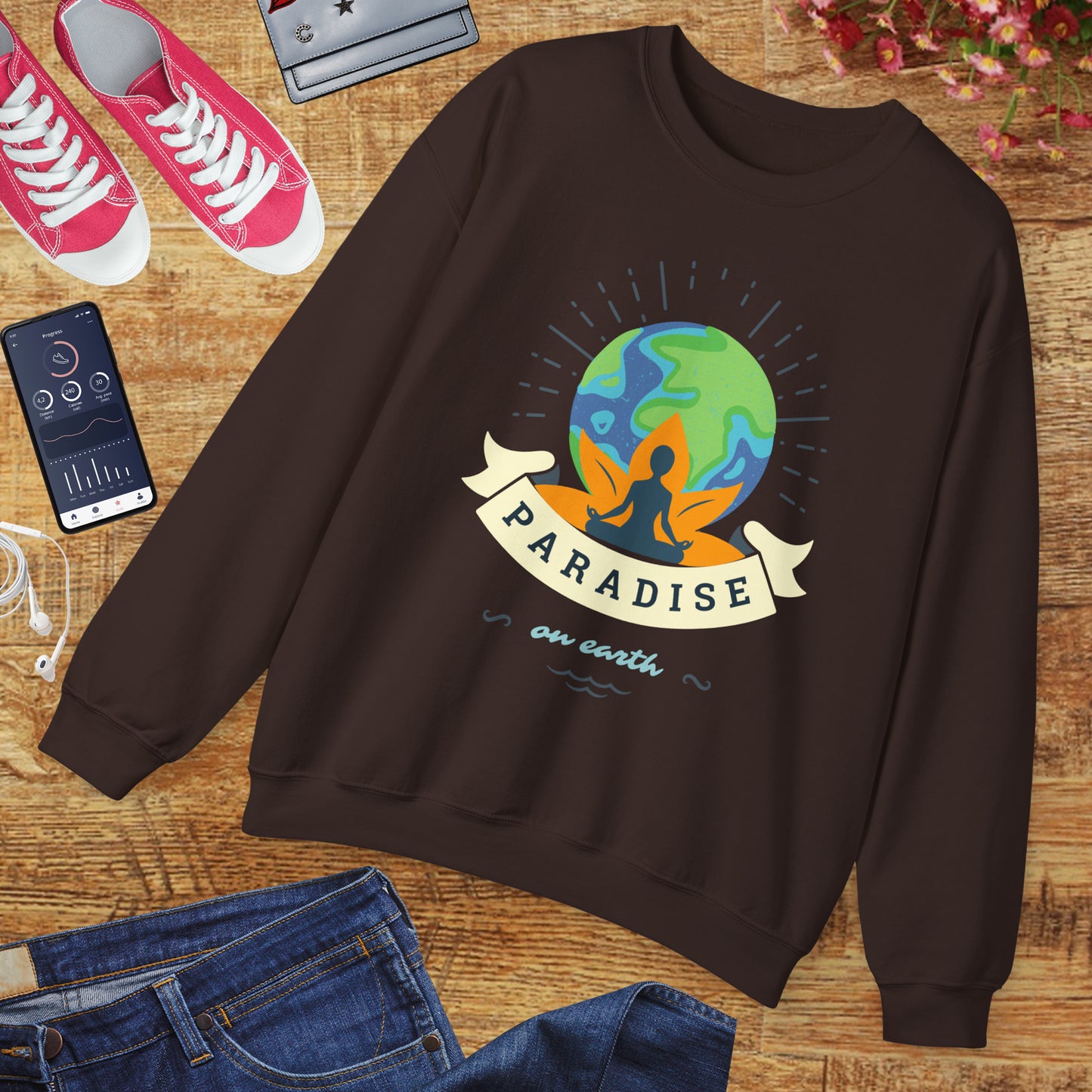 🌏Paradise on Earth - "Find Your Stillness, Find Your Heaven" Crewneck Sweatshirt