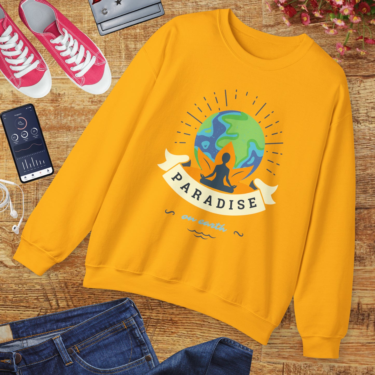 🌏Paradise on Earth - "Find Your Stillness, Find Your Heaven" Crewneck Sweatshirt