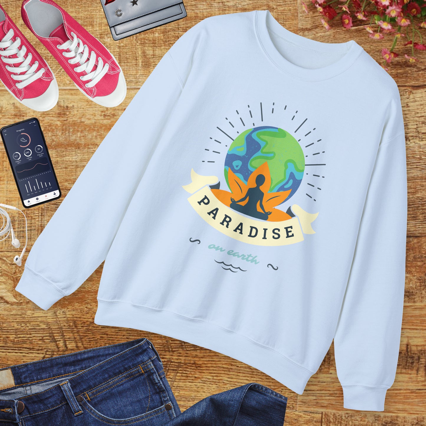 🌏Paradise on Earth - "Find Your Stillness, Find Your Heaven" Crewneck Sweatshirt