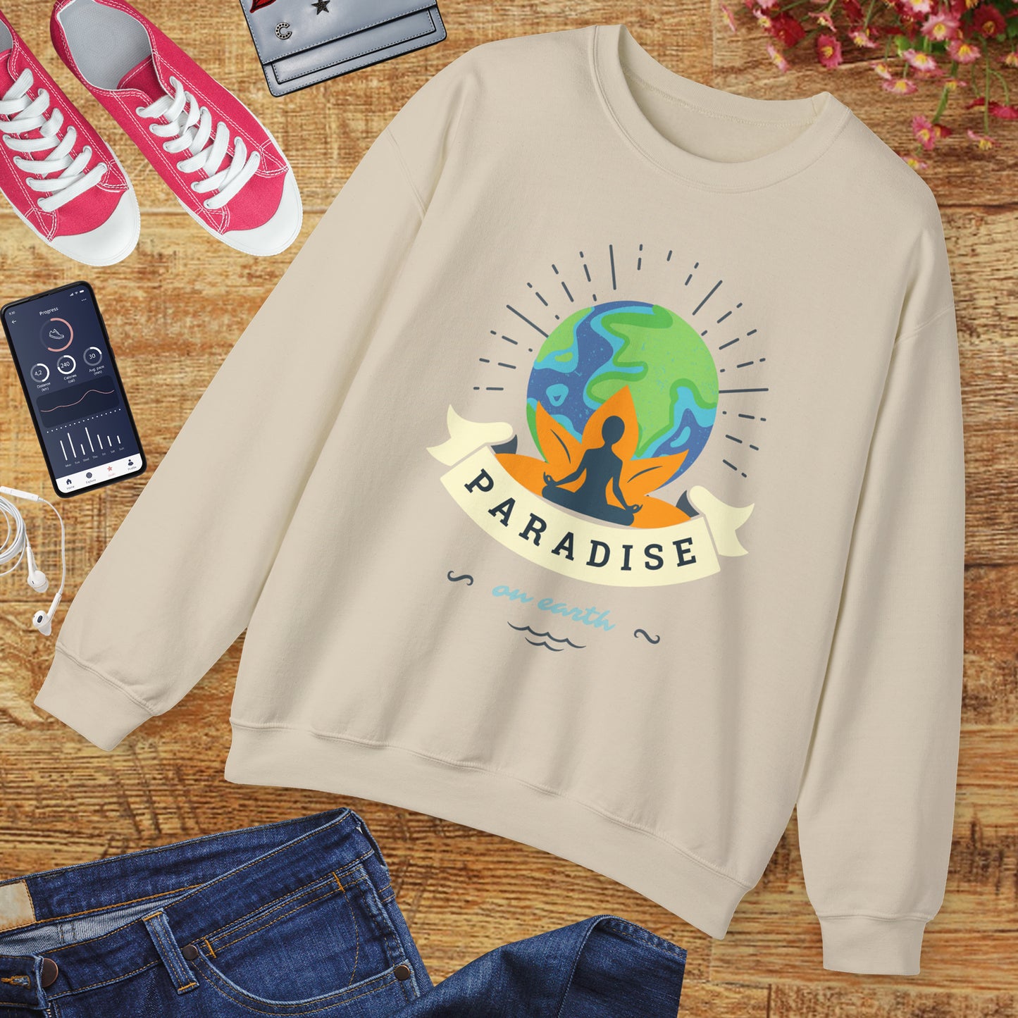 🌏Paradise on Earth - "Find Your Stillness, Find Your Heaven" Crewneck Sweatshirt