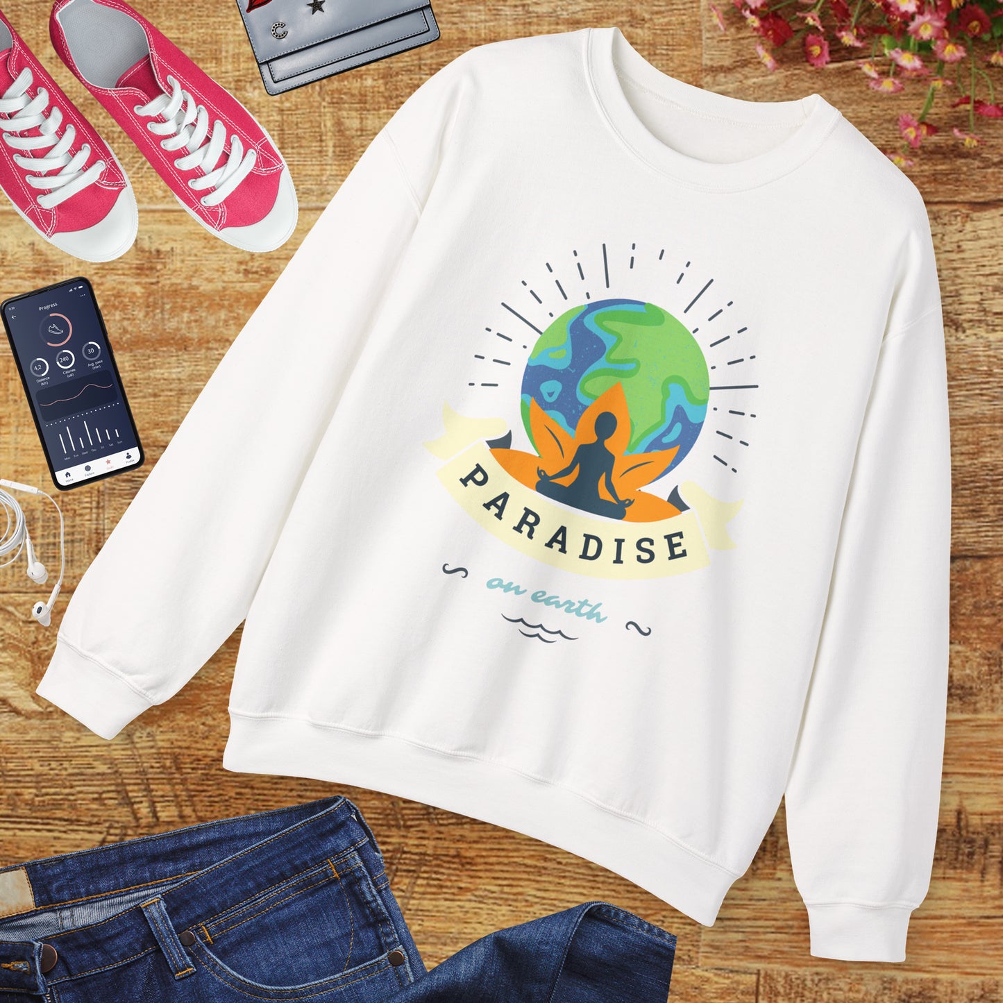 🌏Paradise on Earth - "Find Your Stillness, Find Your Heaven" Crewneck Sweatshirt