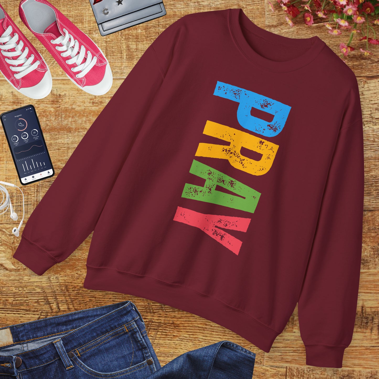 🌈Bold in Faith - PRAY Crewneck Sweatshirt