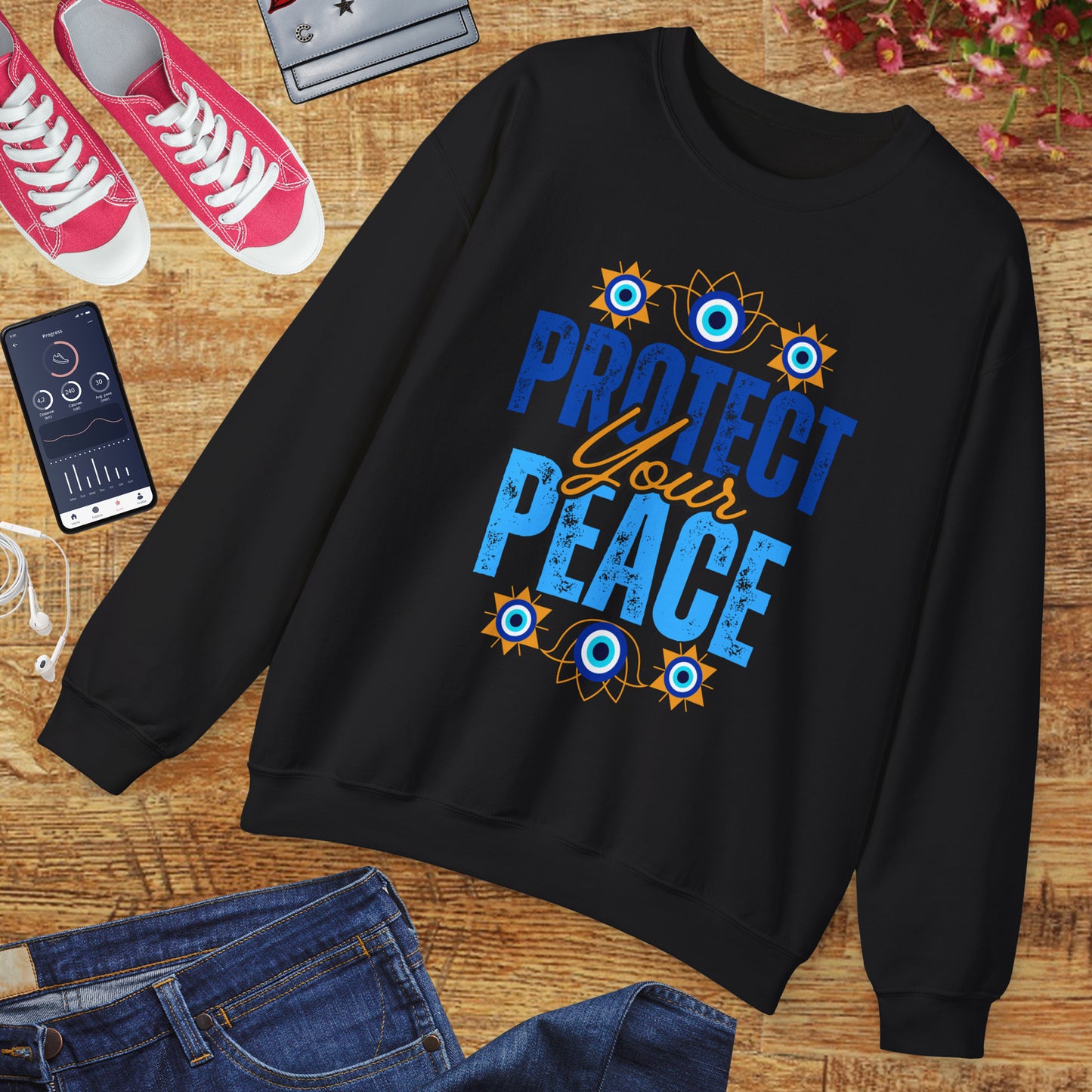 🧿Sacred Guard - Protect Your Peace Crewneck Sweatshirt